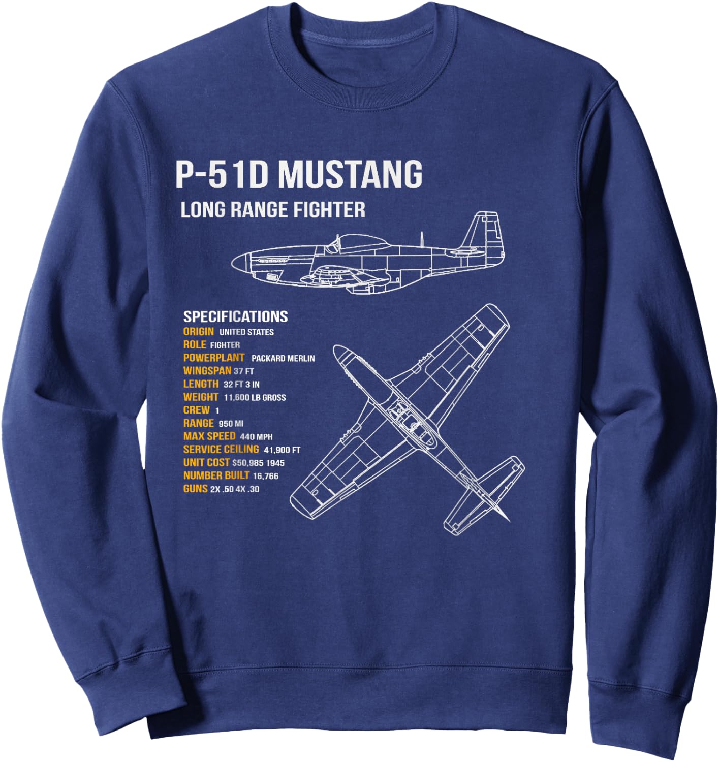 P-51 Mustang Sweatshirt - Sweatshirt | Navy