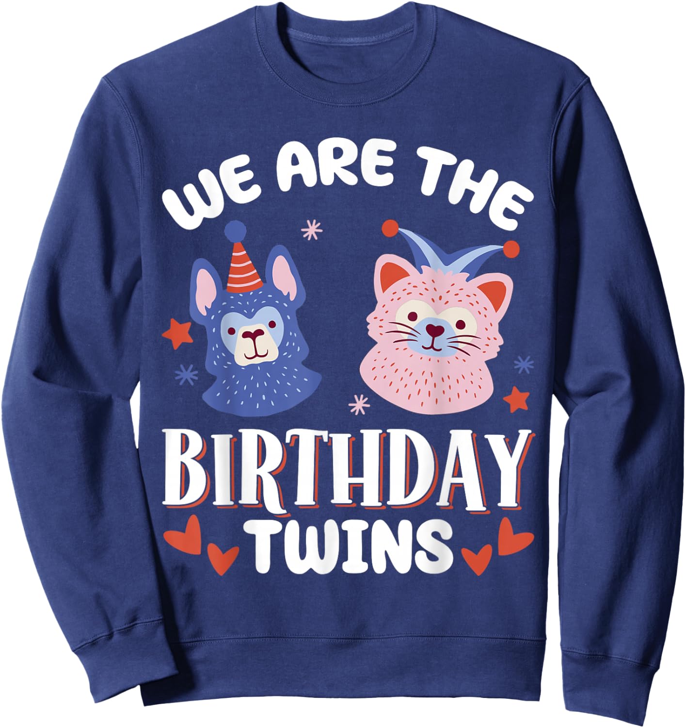 We Are The Birthday Twins , Small, Black Sweatshirt - Sweatshirt | Navy