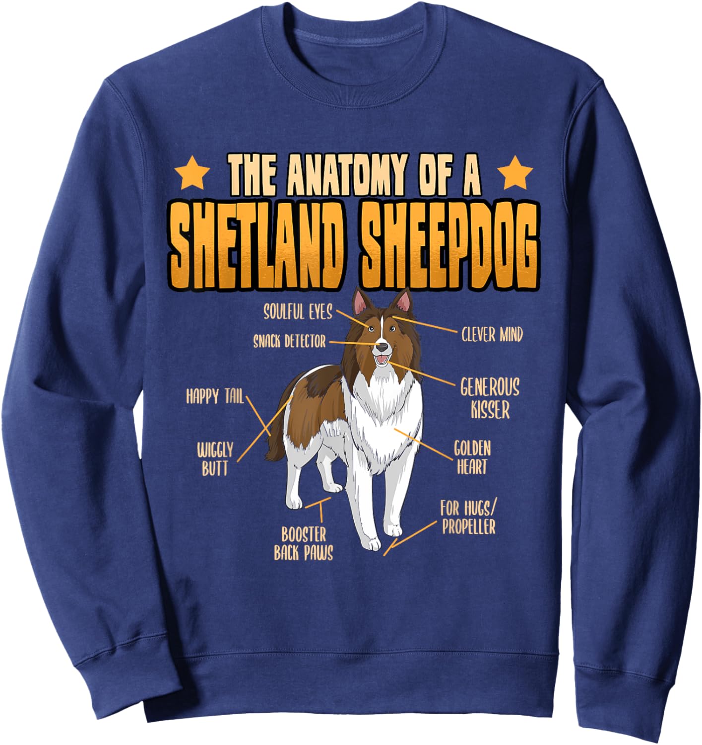 Sheltie The Anatomy Of A Shetland Sheepdog Puppy Lovers Women Sweatshirt - Sweatshirt | Navy