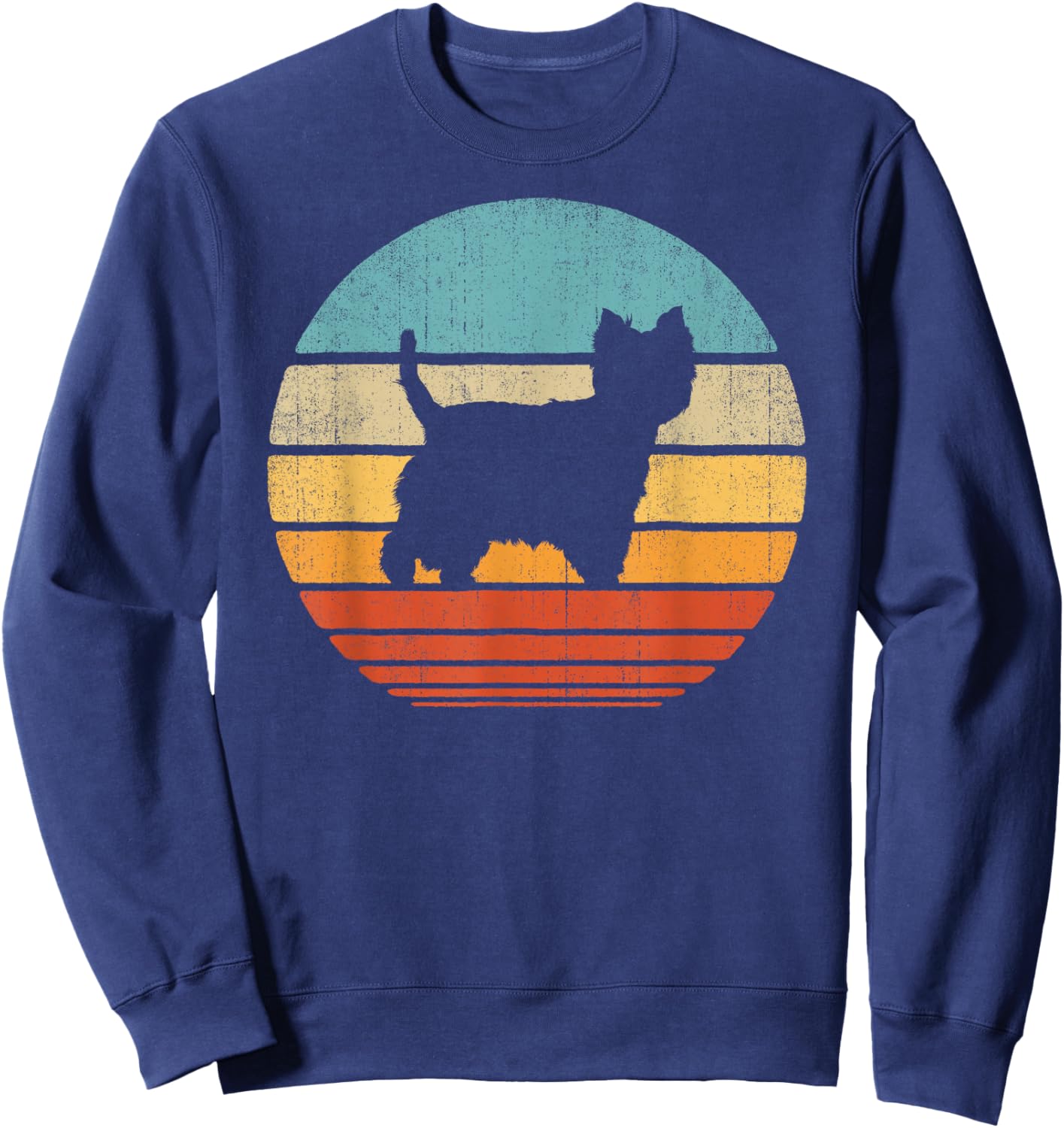 Westie West Highland White Terrier Retro Vintage Sunset Dog Sweatshirt - Sweatshirt | Navy