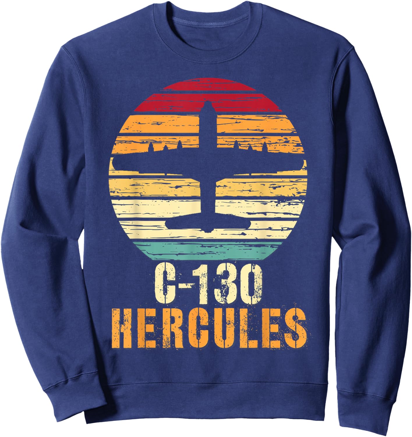 Vintage Lockheed C-130 Hercules Aviation Shirt Sweatshirt - Sweatshirt | Navy