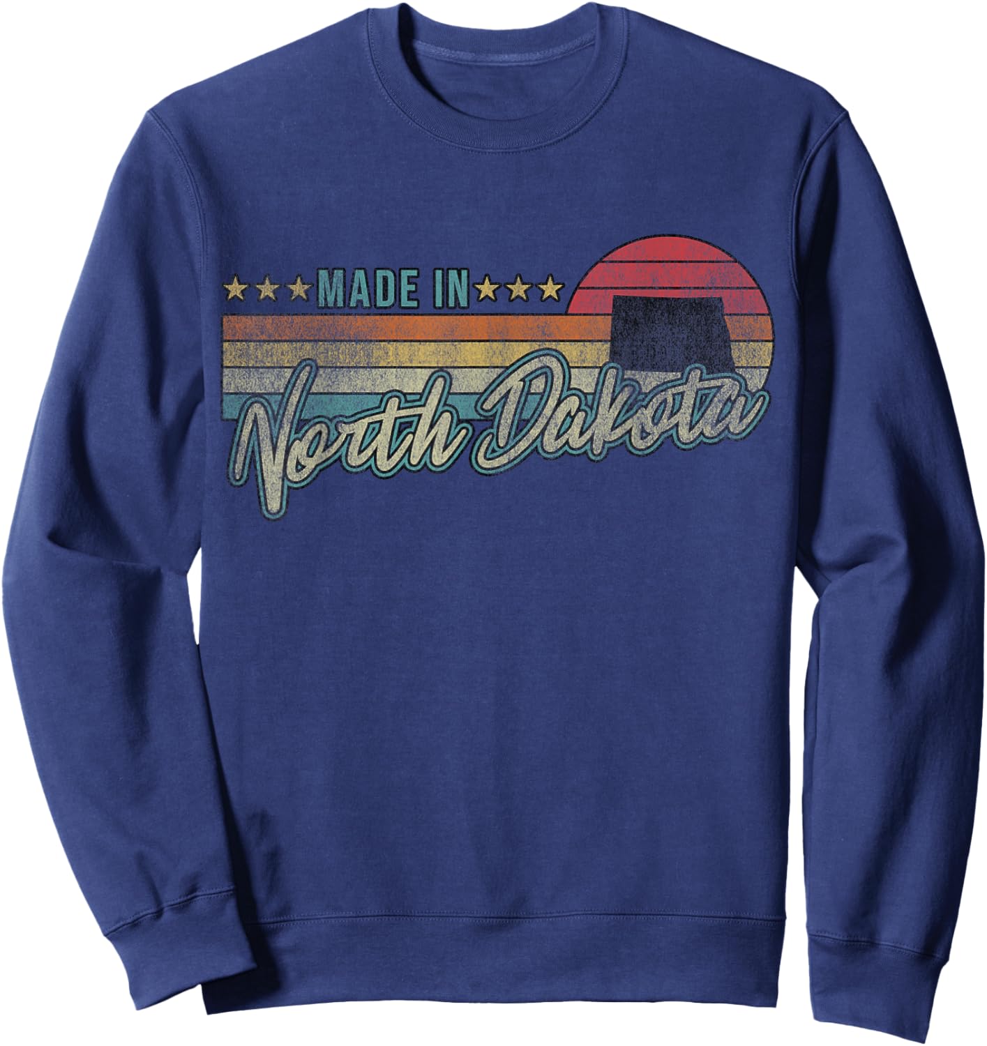 North Dakota State Vintage Proud Women Gift Sweatshirt - Sweatshirt | Navy