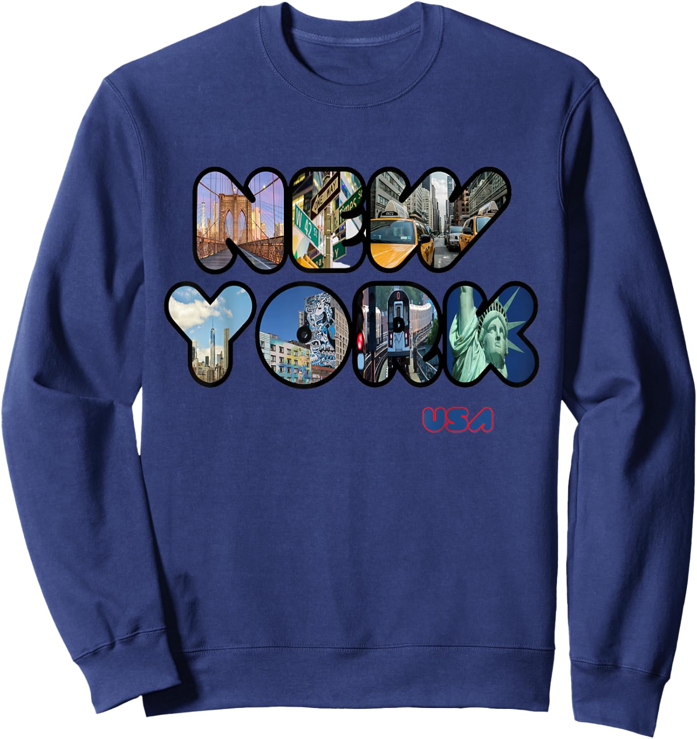 Statue of Liberty New York City NYC Skylines Souvenir Sweatshirt - Sweatshirt | Navy