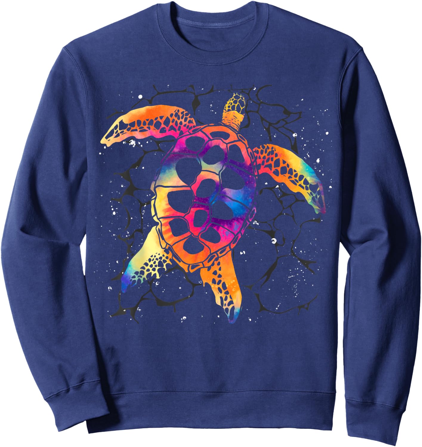 Hawaiian Sea Animal Ocean Tribal Sea Turtle Sweatshirt - Sweatshirt | Navy