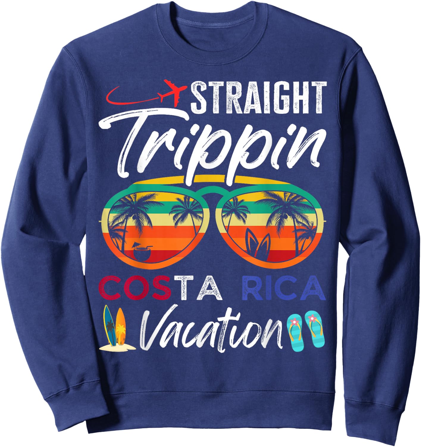 Straight Trippin Costa Rica Couples Family Vacation Group Sweatshirt - Sweatshirt | Navy