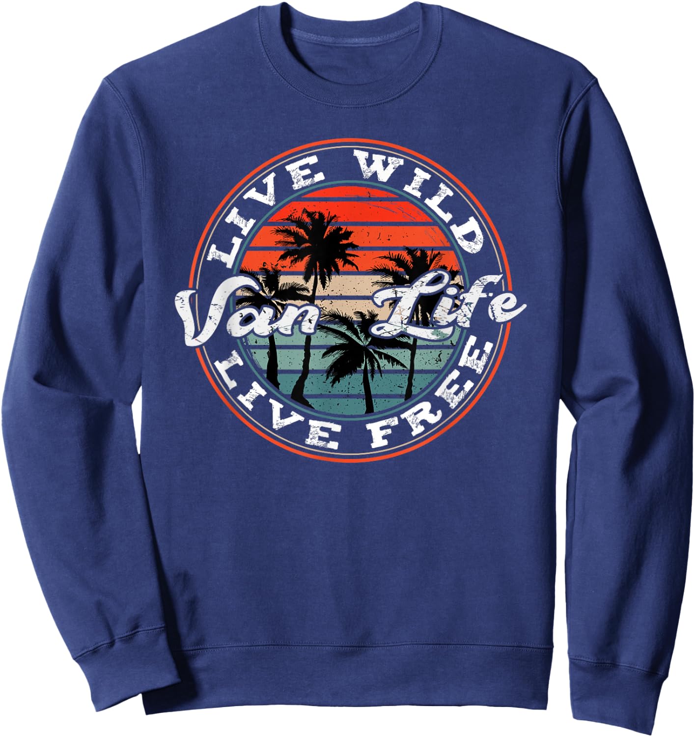 Retro Vintage Van Life Dwellers Vanlife Nomads Sweatshirt - Sweatshirt | Navy