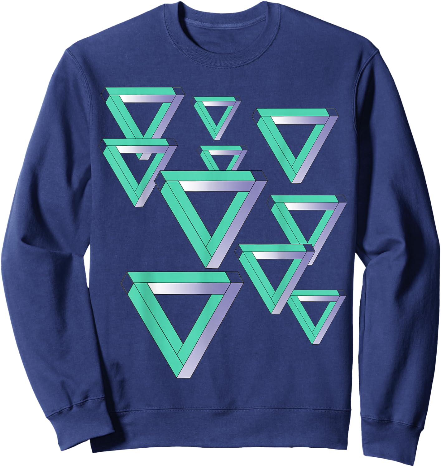 Funny Sheldon Nerdy Penrose Triangles Optical Illusion Geek Sweatshirt - Sweatshirt | Navy