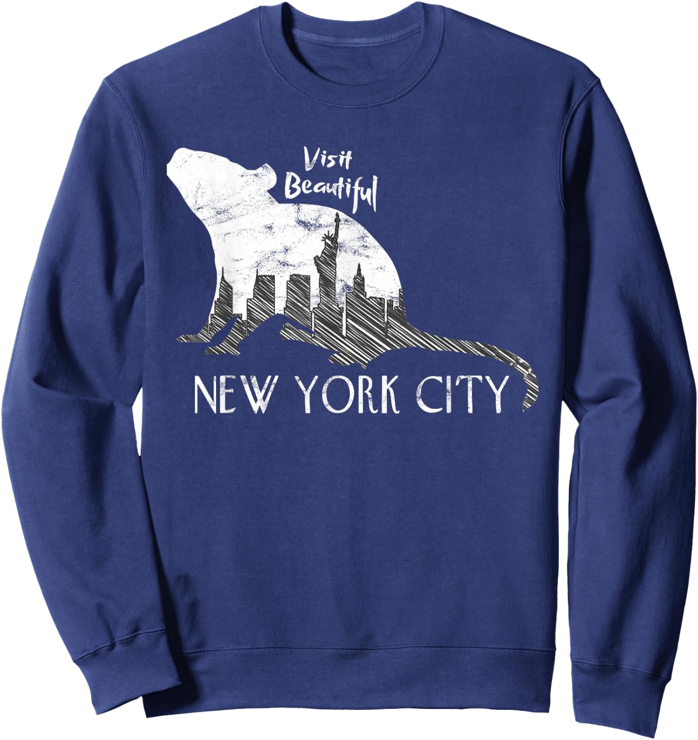 New York City Rat Funny Joke Humor Sarcastic Sweatshirt - Sweatshirt | Navy