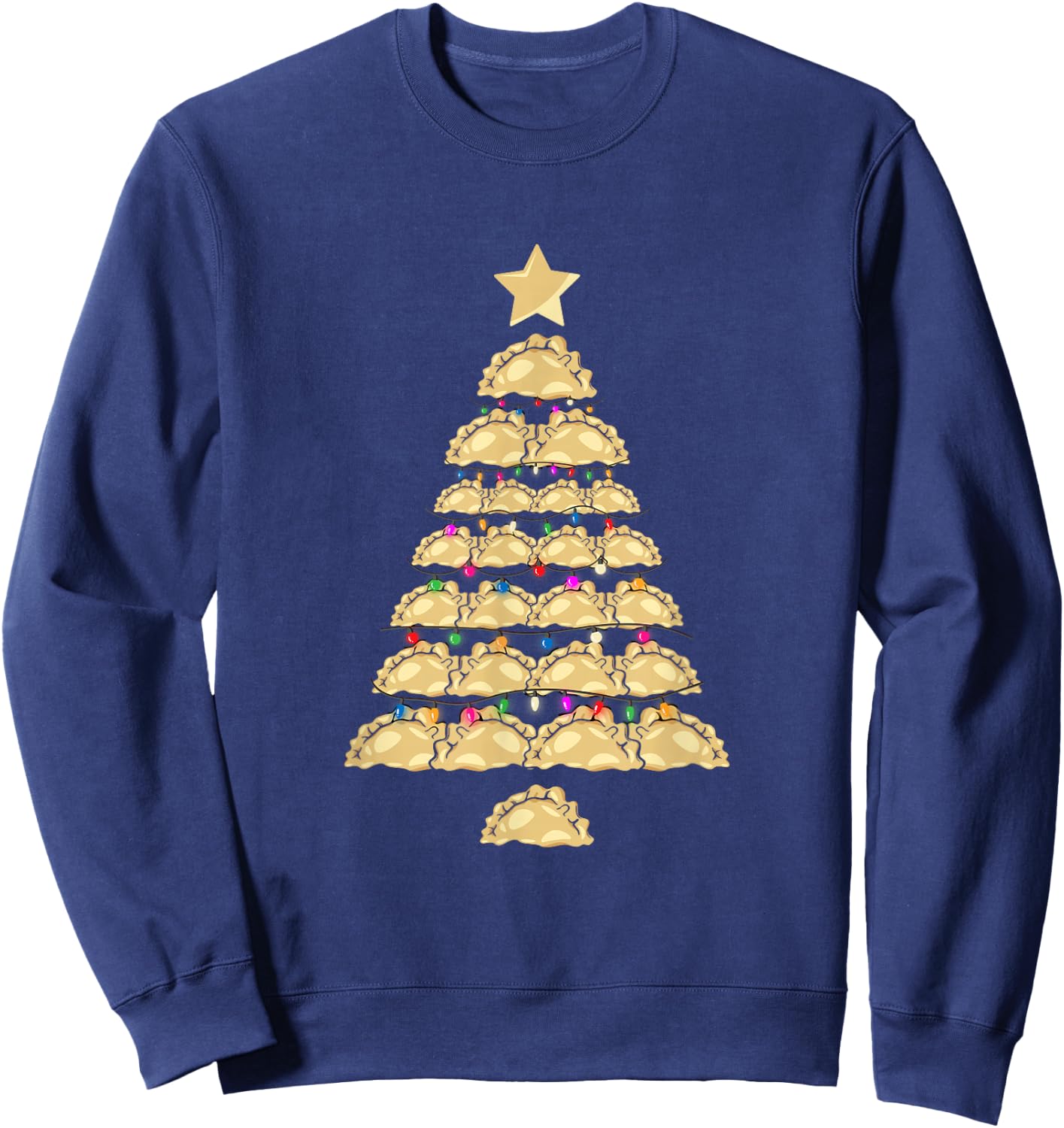 Pierogies Baker Baking Polish Food Christmas Pierogi Tree Sweatshirt - Sweatshirt | Navy