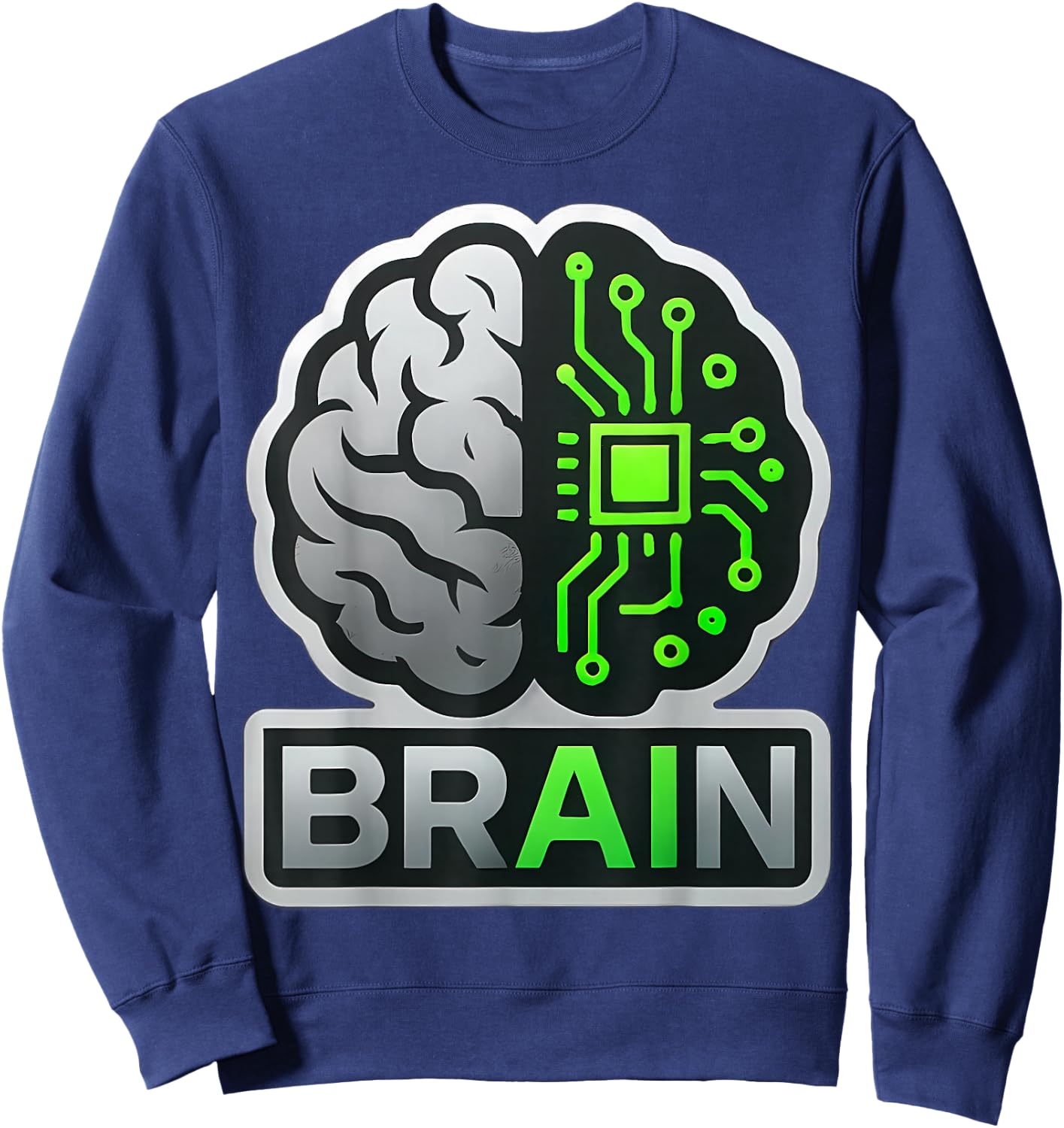 AI Brain Artificial Intelligence Engineer Specialist Coder Sweatshirt - Sweatshirt | Navy