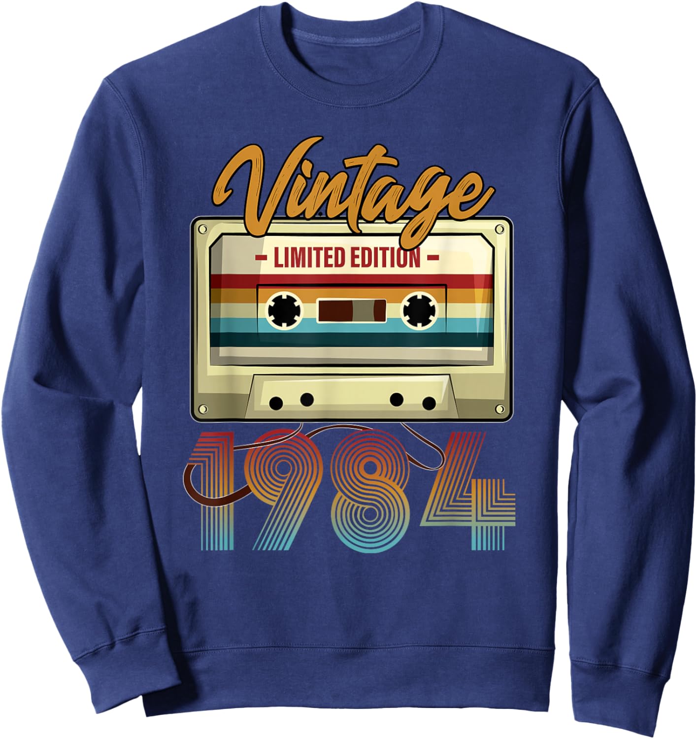 Vintage 1984 41st Birthday Cassette Tape Women B-day Sweatshirt - Sweatshirt | Navy