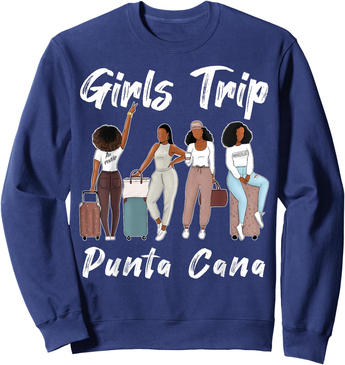 Punta Cana Girls Trip 2026 Funny Best Friends Summer Holiday Sweatshirt - Sweatshirt | Navy