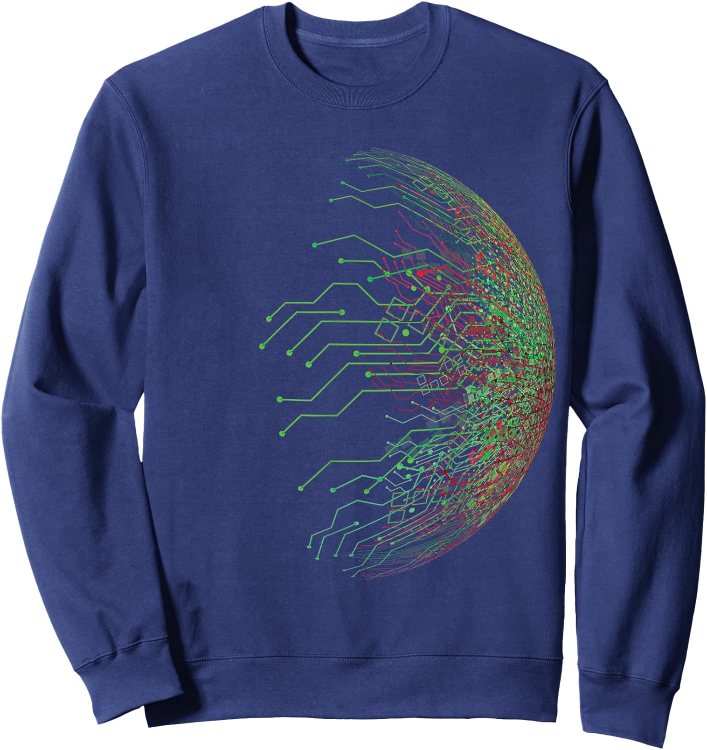 Abstract Circuit Board World Binary Sweatshirt - Sweatshirt | Navy