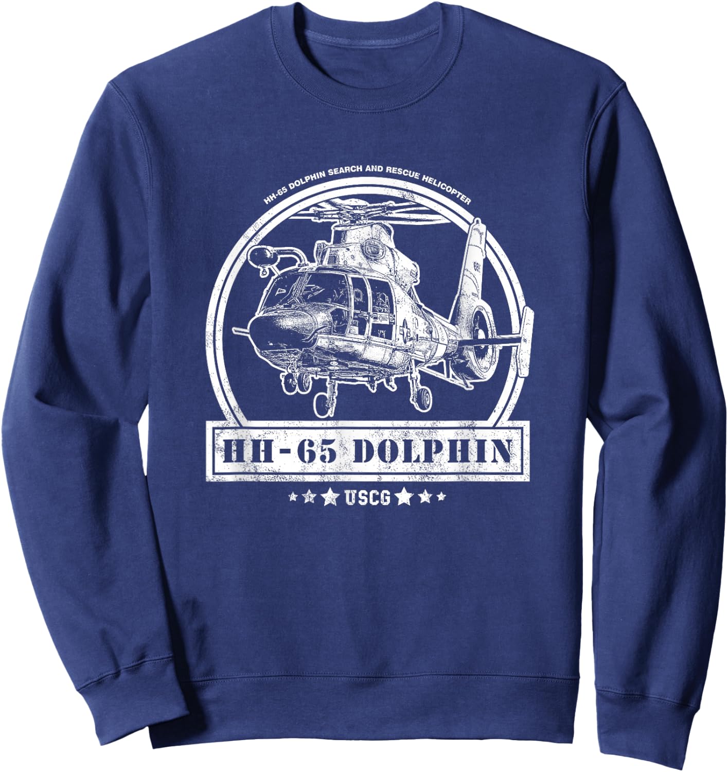 HH-65 Dolphin Helicopter Sweatshirt - Sweatshirt | Navy