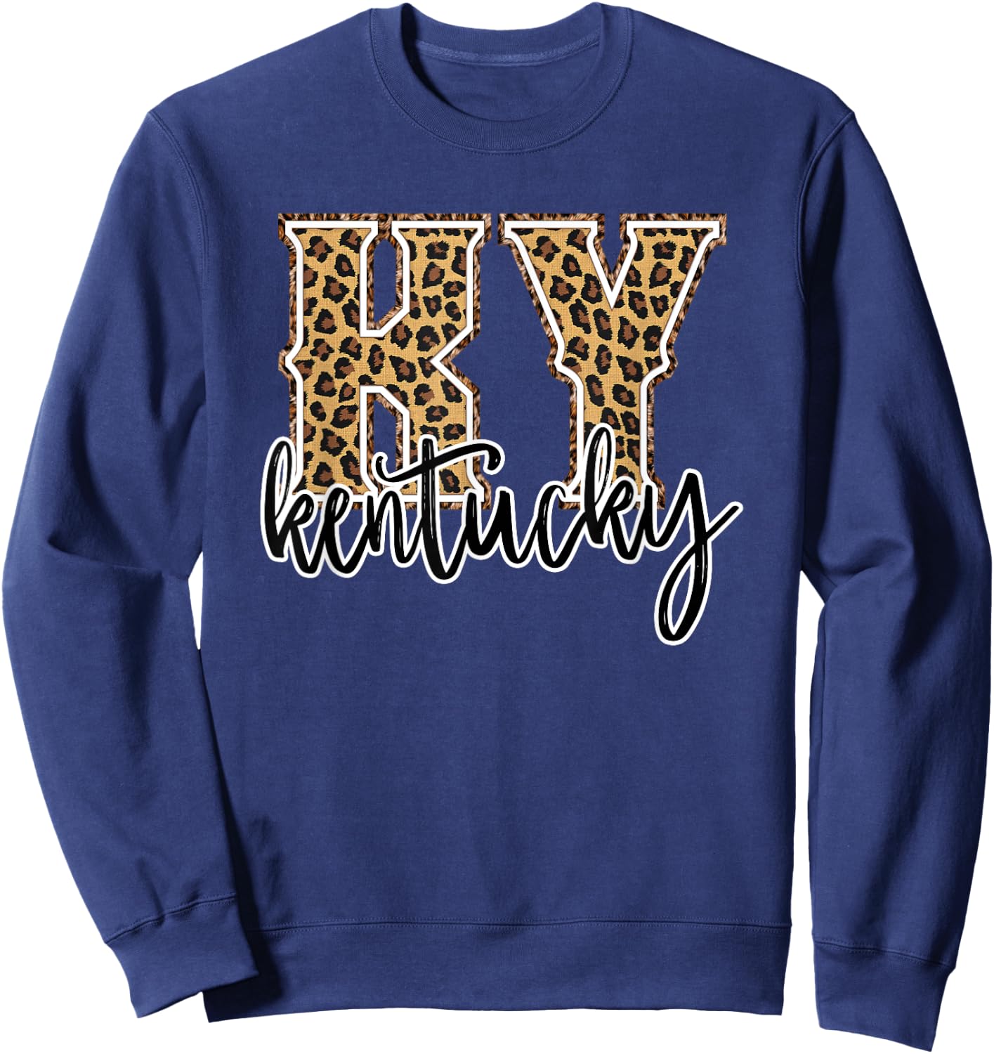 Kentucky State Women's Leopard The Bluegrass State Proud Sweatshirt - Sweatshirt | Navy