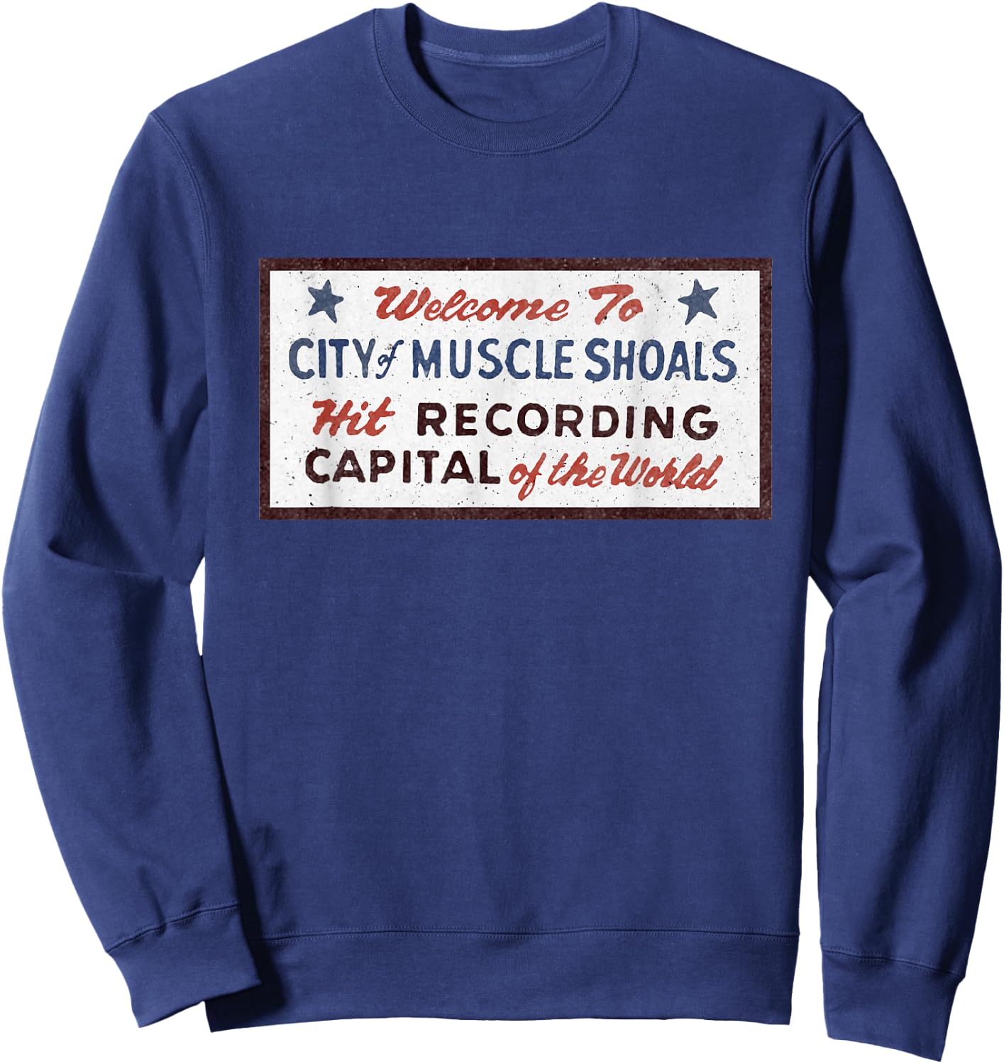 Muscle Shoals Alabama Sign Recording Capital Rock Graphic Sweatshirt - Sweatshirt | Navy