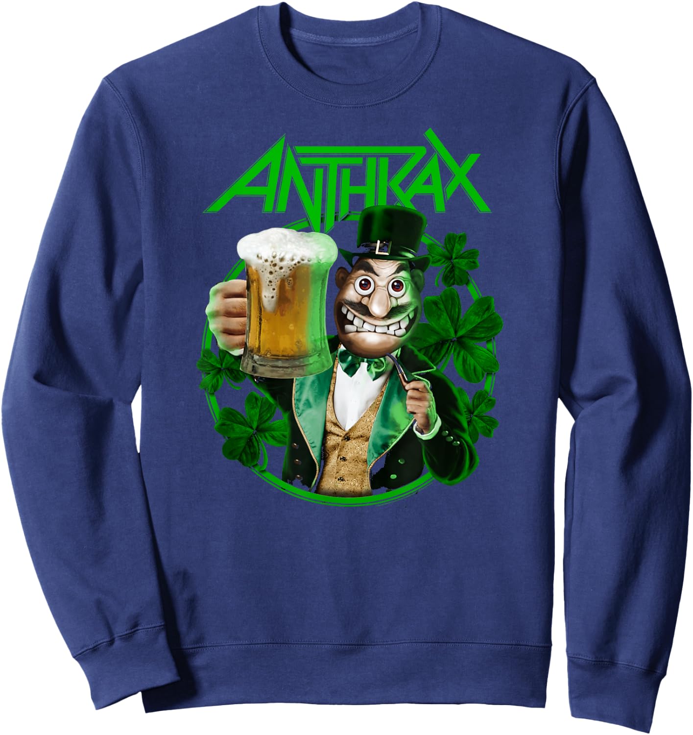 Anthrax – St. Patrick's Day Beer Shamrock Sweatshirt - Sweatshirt | Navy