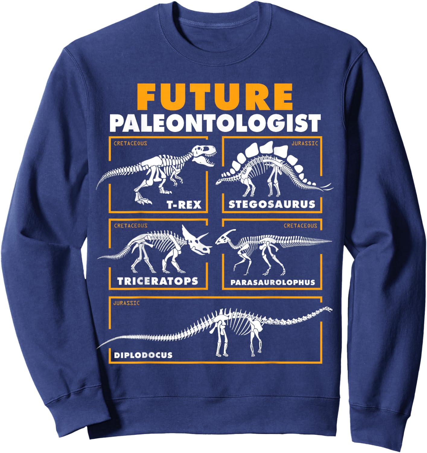 Future Paleontologist Dinosaur Fossil Paleontology Kids Boys Sweatshirt - Sweatshirt | Navy