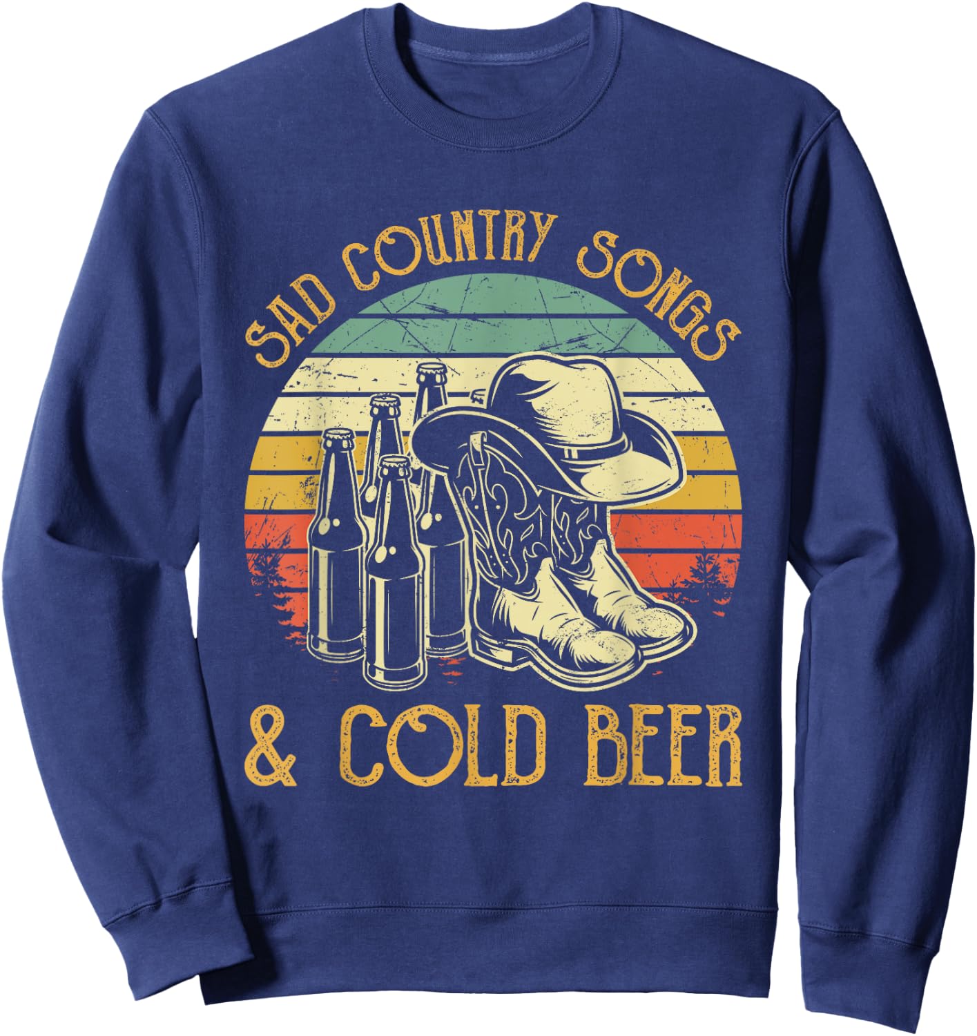 Sad Country Songs And Cold Beer Sweatshirt - Sweatshirt | Navy