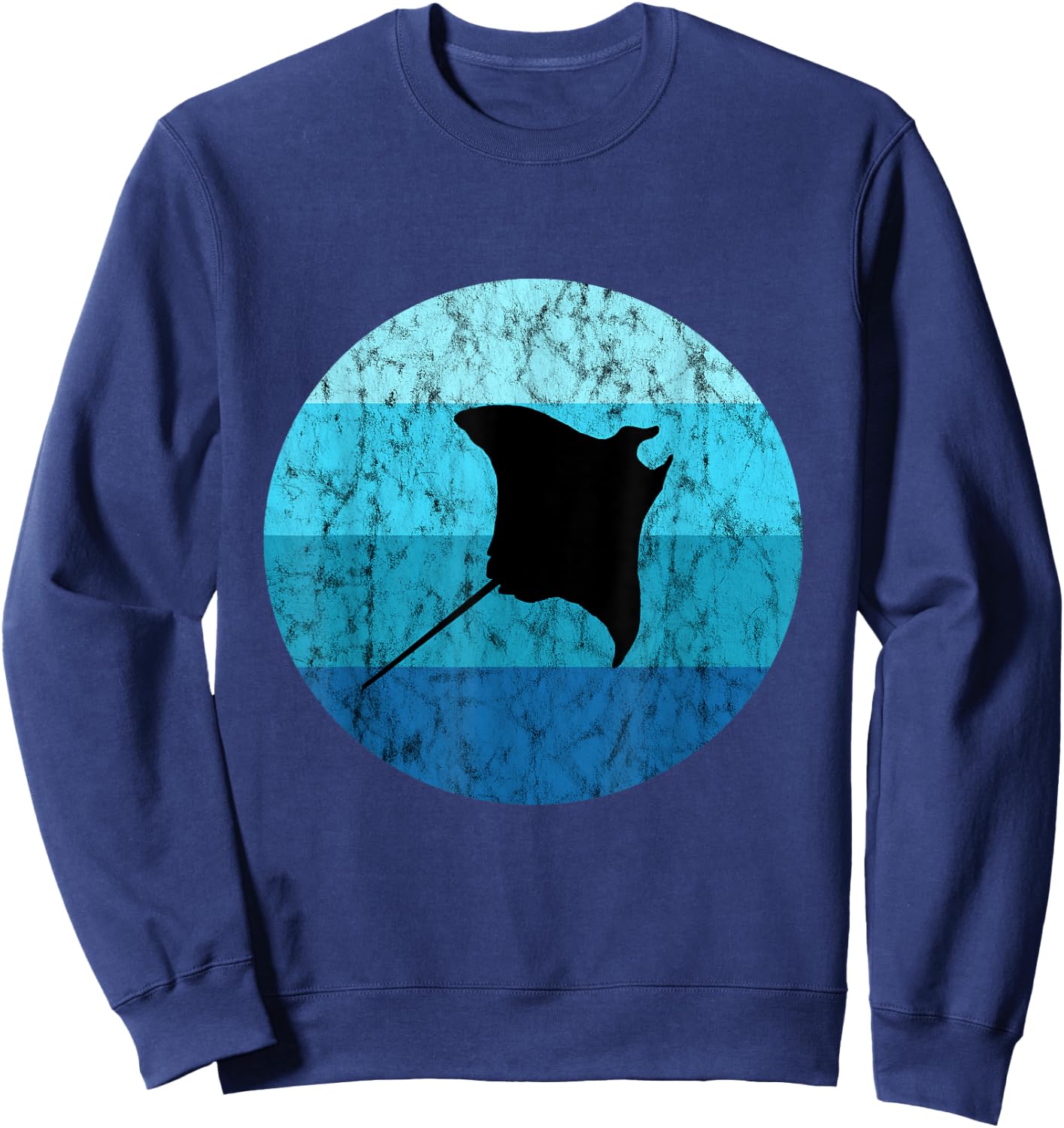 Manta Stingray Retro Vintage Ocean Sea Creatures Sweatshirt - Sweatshirt | Navy