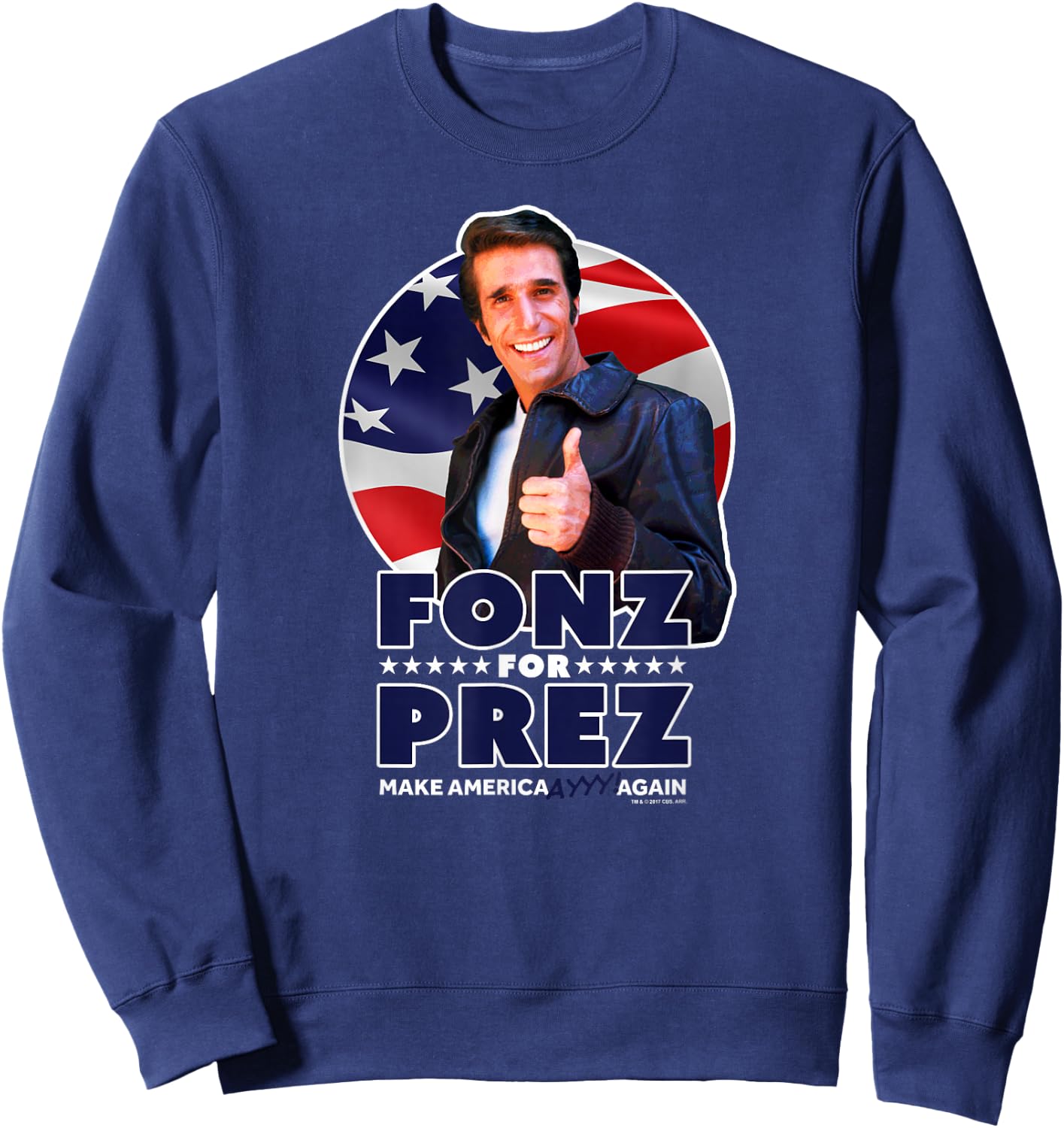 Happy Days Fonz For Prez Sweatshirt - Sweatshirt | Navy
