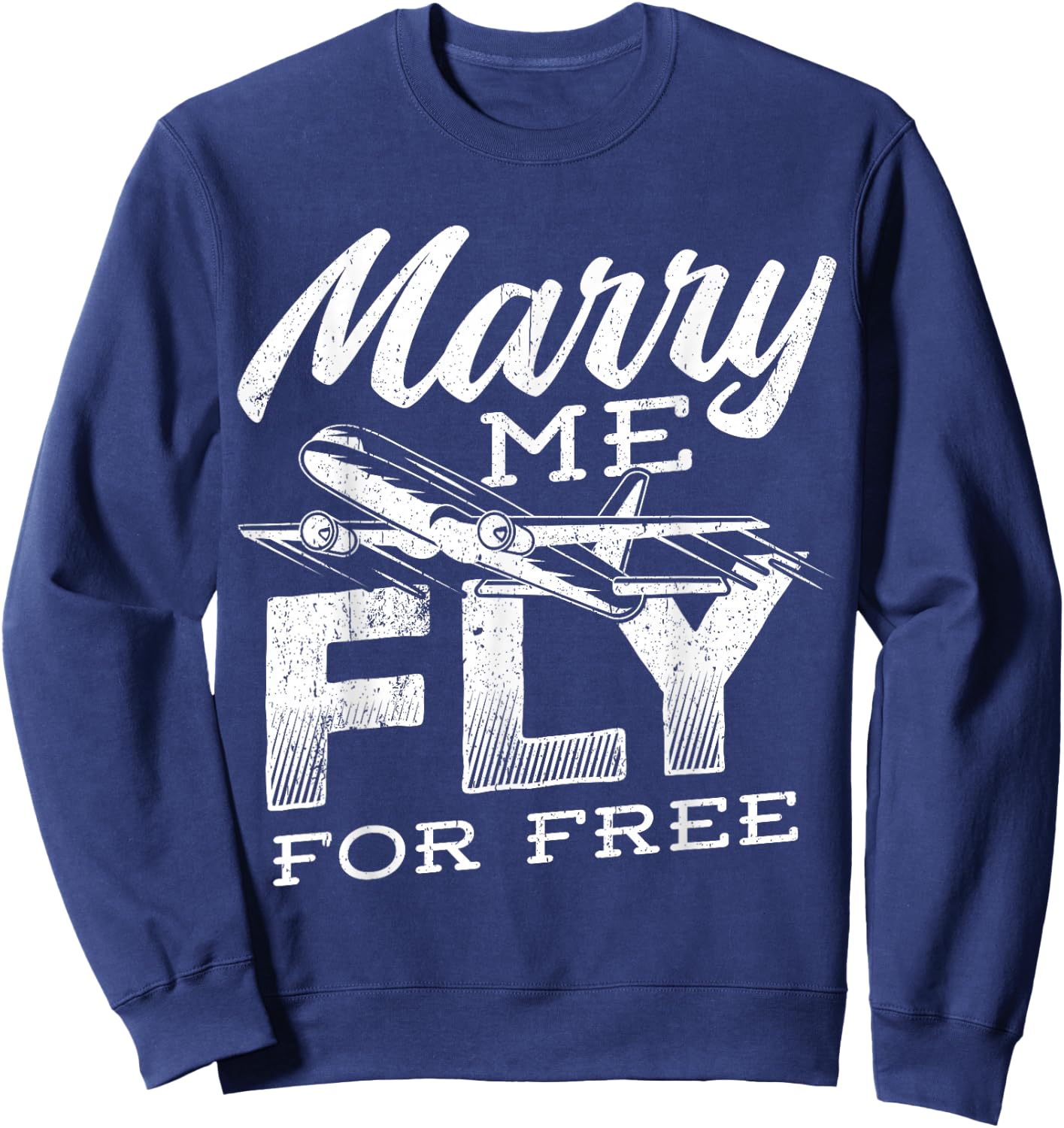 Marry Mich, Fly Free - Airplane Captain Sweatshirt - Sweatshirt | Navy