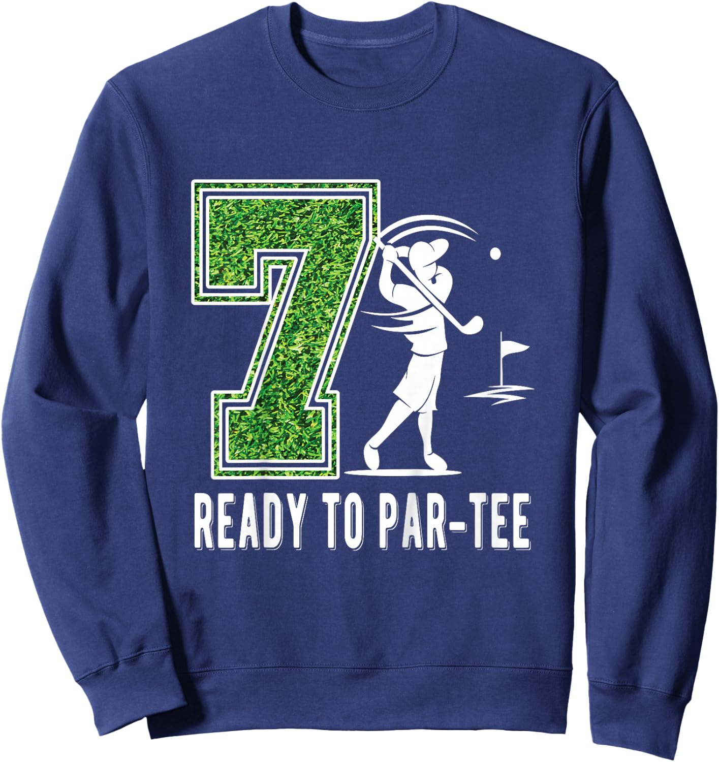 Kids 7th Birthday Golfer Boy Seven Year Old Golf Player Sweatshirt - Sweatshirt | Navy