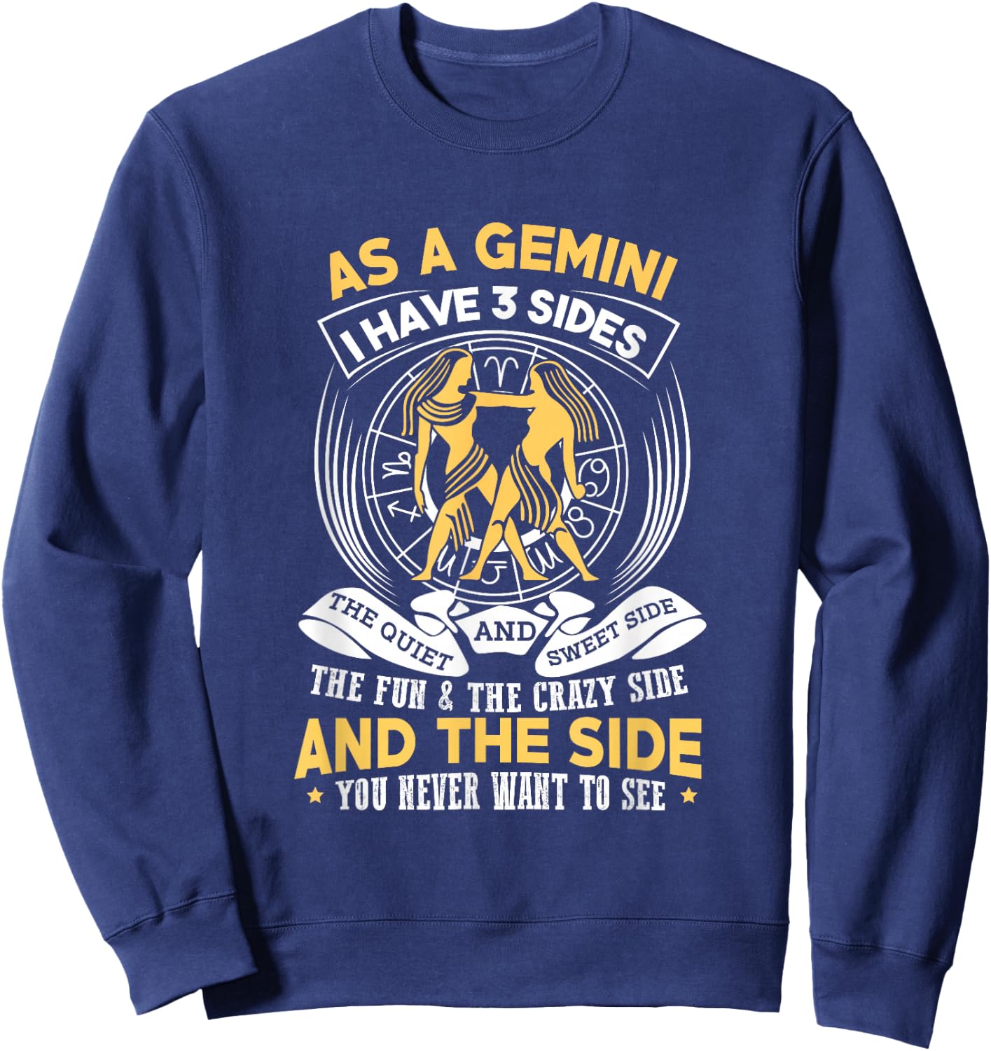 Gemini Shirt Zodiac Sign Gift Astrology Sweatshirt - Sweatshirt | Navy