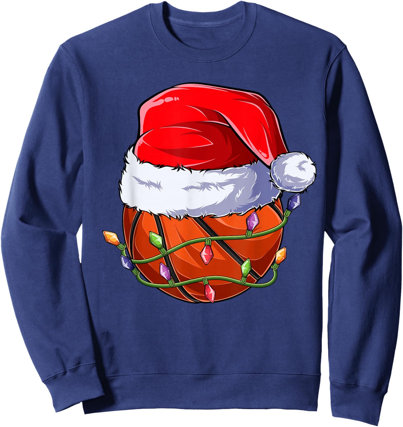 Basketball Christmas Boy Apparel, Funny Santa Sport Men Kids Sweatshirt - Sweatshirt | Navy