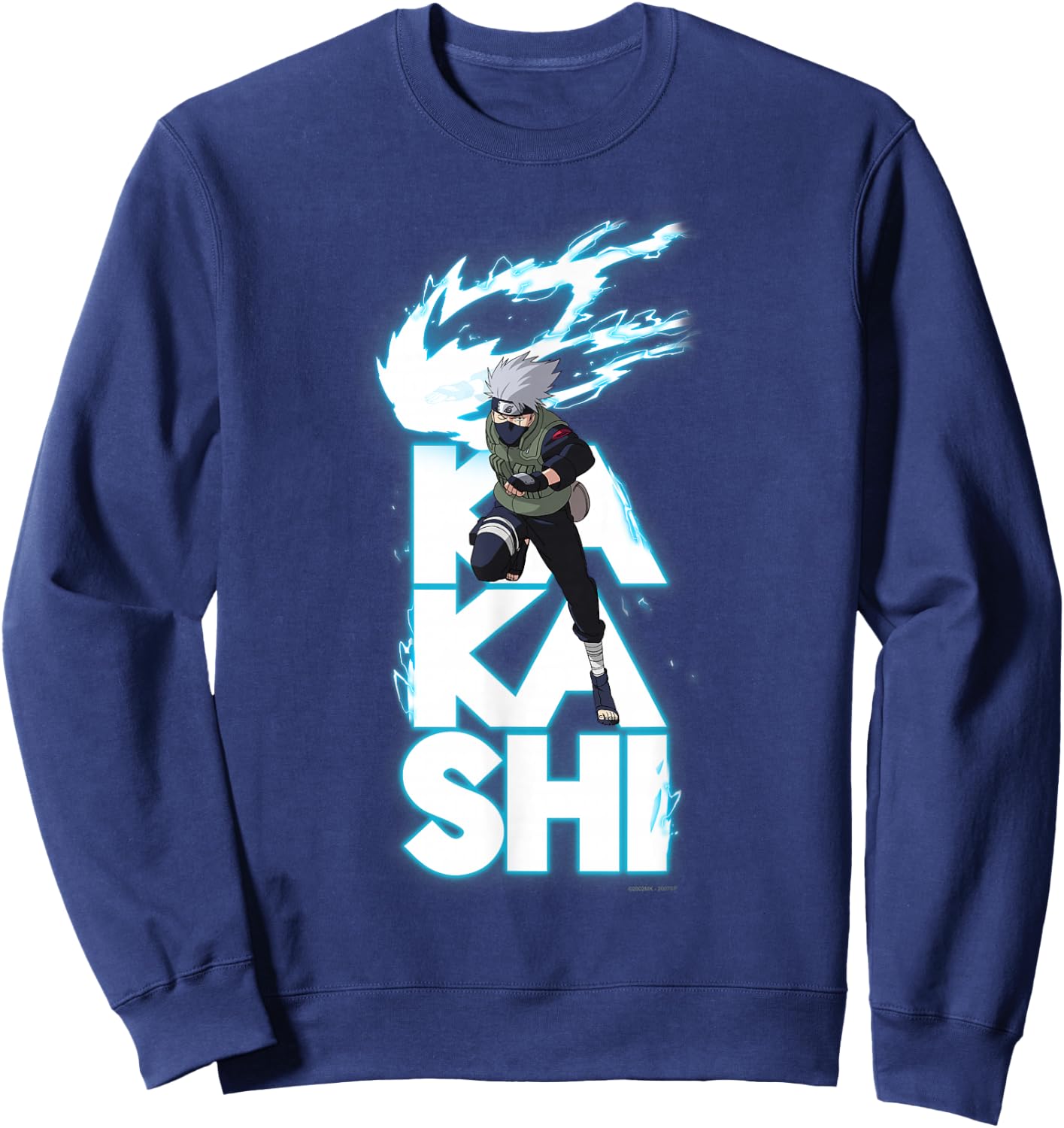 Naruto Shippuden Kakashi Stacked Type Sweatshirt - Sweatshirt | Navy