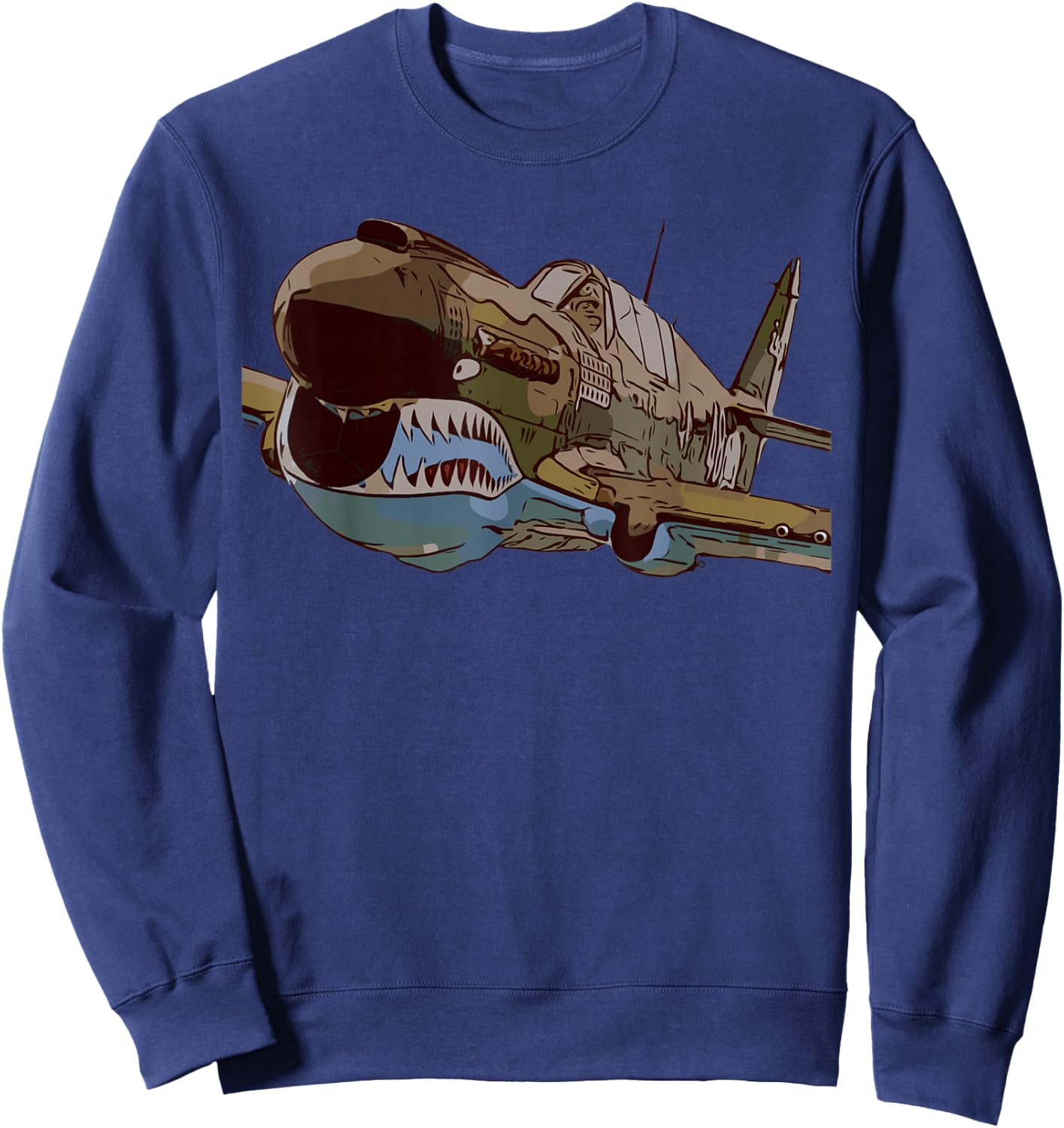 P-40 Warhawk Fighter Aircraft WW2 Plane Spotting Spotter Sweatshirt - Sweatshirt | Navy