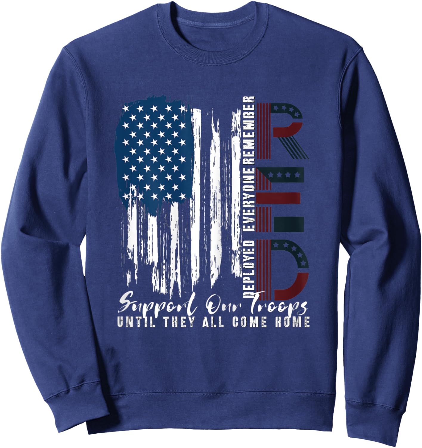 On Friday We Wear Red Friday Military Support troops US Flag Sweatshirt - Sweatshirt | Navy