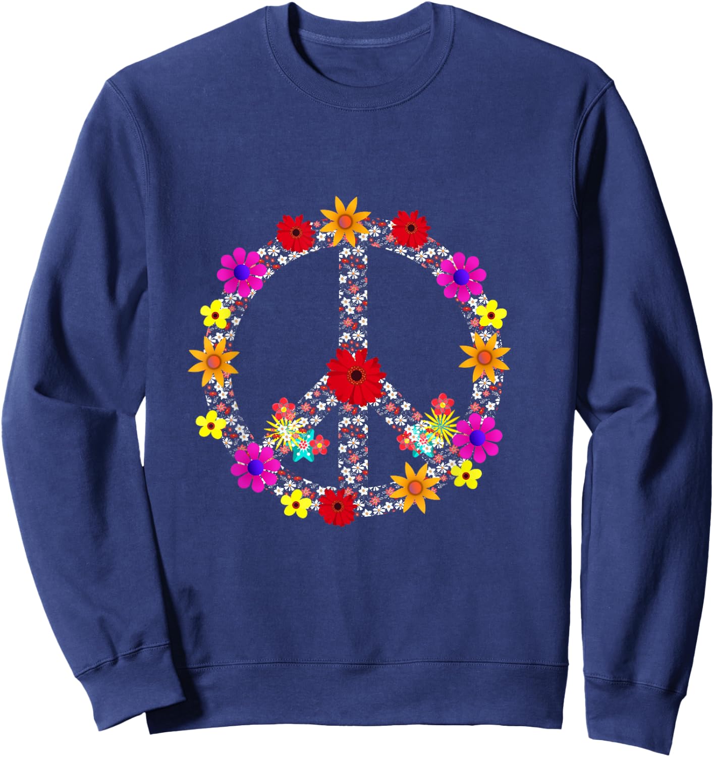 Outdoor Flower Peace Sign Pajamas Symbol for Kids Sweatshirt - Sweatshirt | Navy