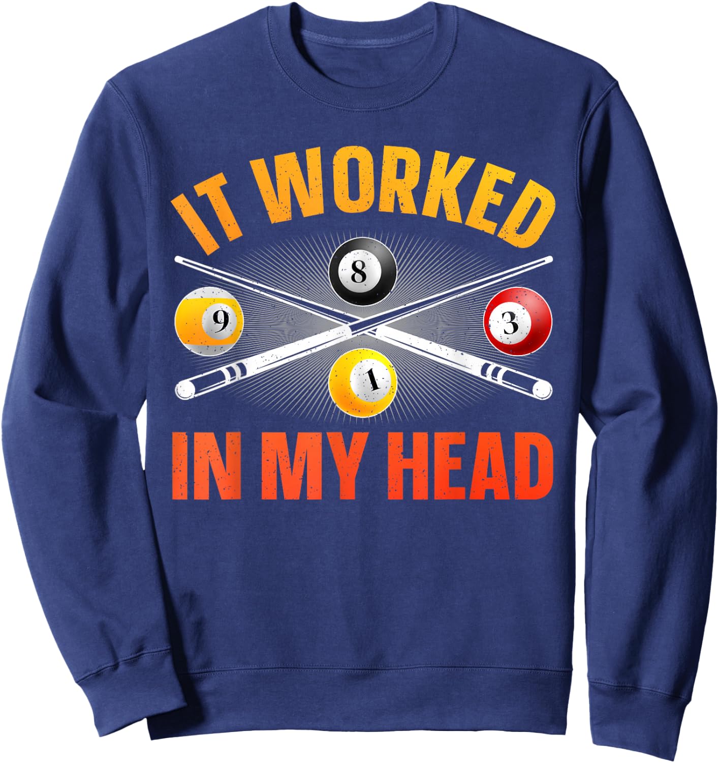 Funny Pool Design Women Billiards Lover Pool Player Sweatshirt - Sweatshirt | Navy