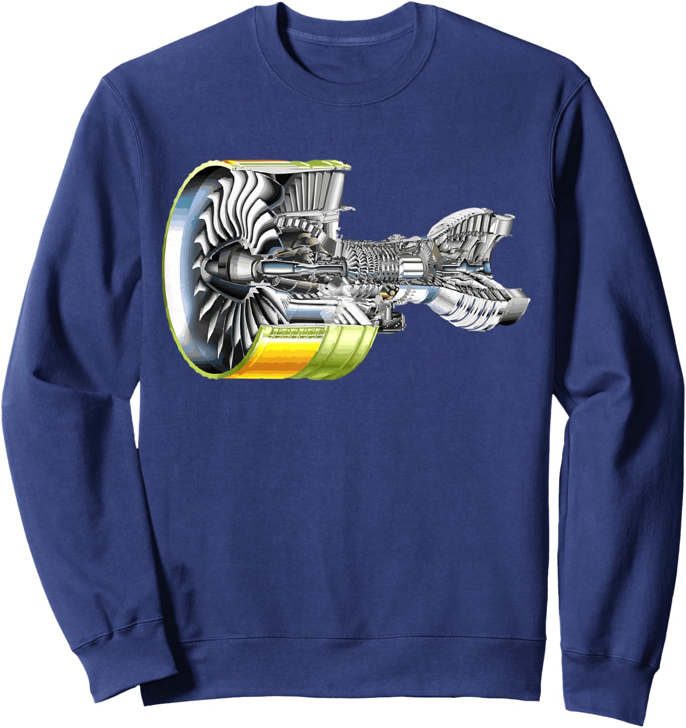 Aircraft Jet Engine Realistic Airplane Pilot Lover Gift Sweatshirt - Sweatshirt | Navy
