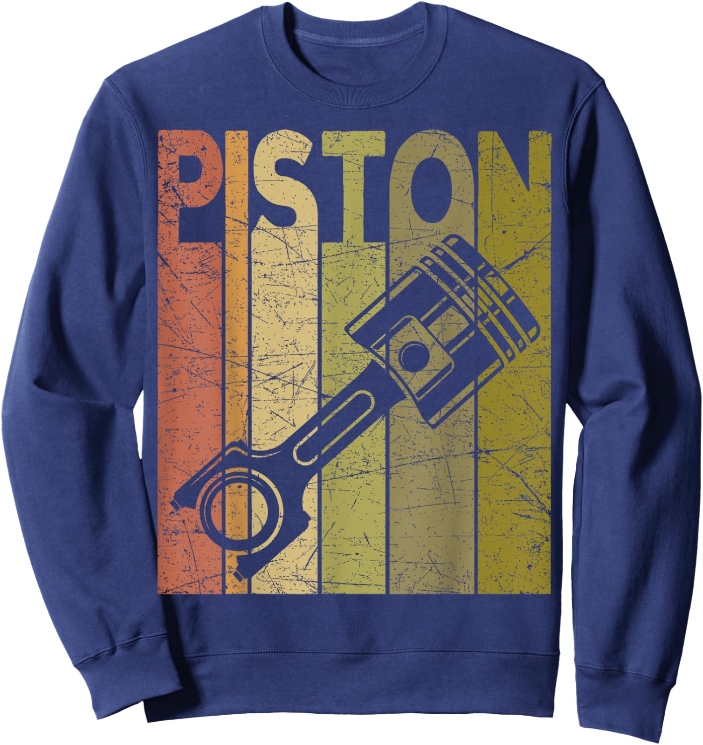 Piston Vintage Car Piston Retro Car Enthusiast Car Mechanic Sweatshirt - Sweatshirt | Navy