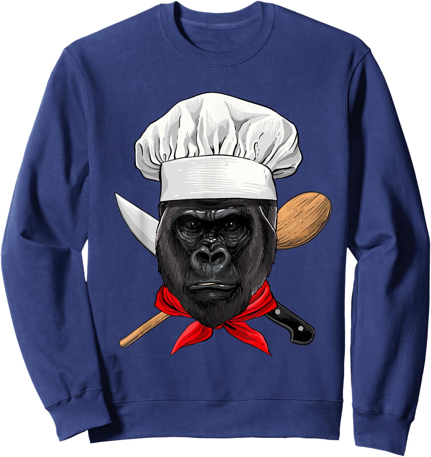 Gorilla Chef Great Ape Gorilla Primate Animal, Cooking Lover Sweatshirt - Sweatshirt | Navy