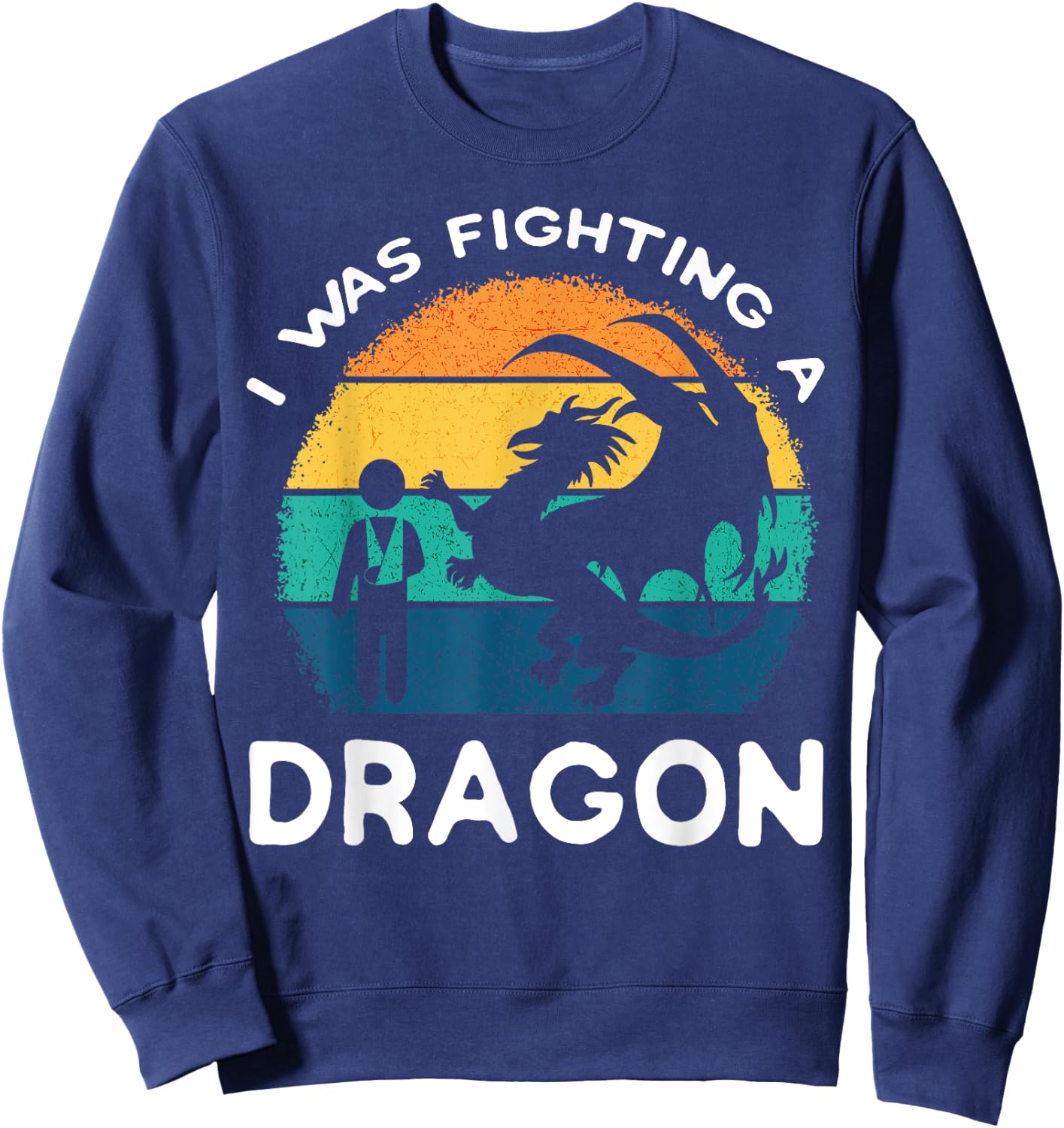 Broken Arm Dragon Shoulder Injury Surgery Recovery Accident Sweatshirt - Sweatshirt | Navy