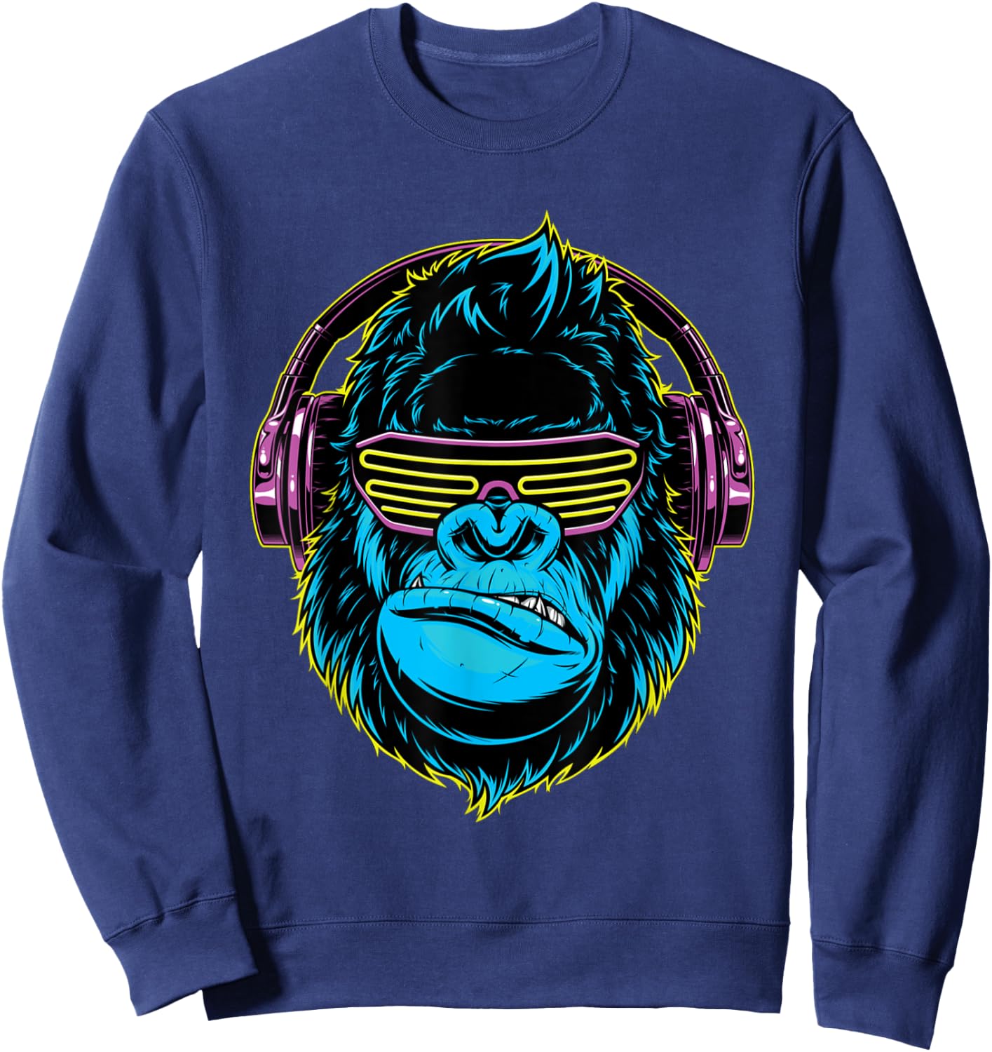 Dj Gorilla Sunglasses Headphones Music For Boys Men Kids Sweatshirt - Sweatshirt | Navy