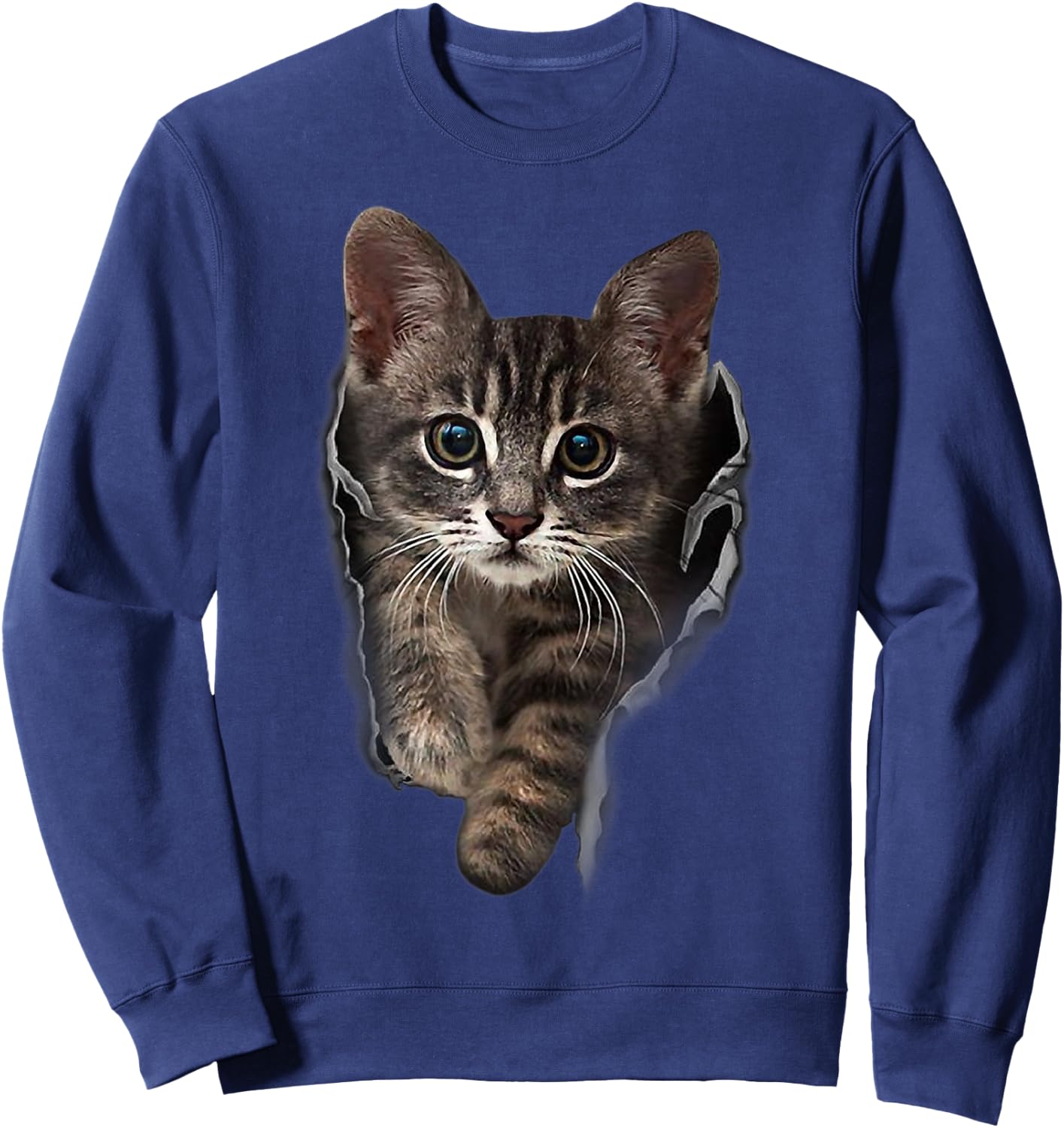 Brown Kitten Staring Cute Cats Shirt Gifts Sweatshirt - Sweatshirt | Navy