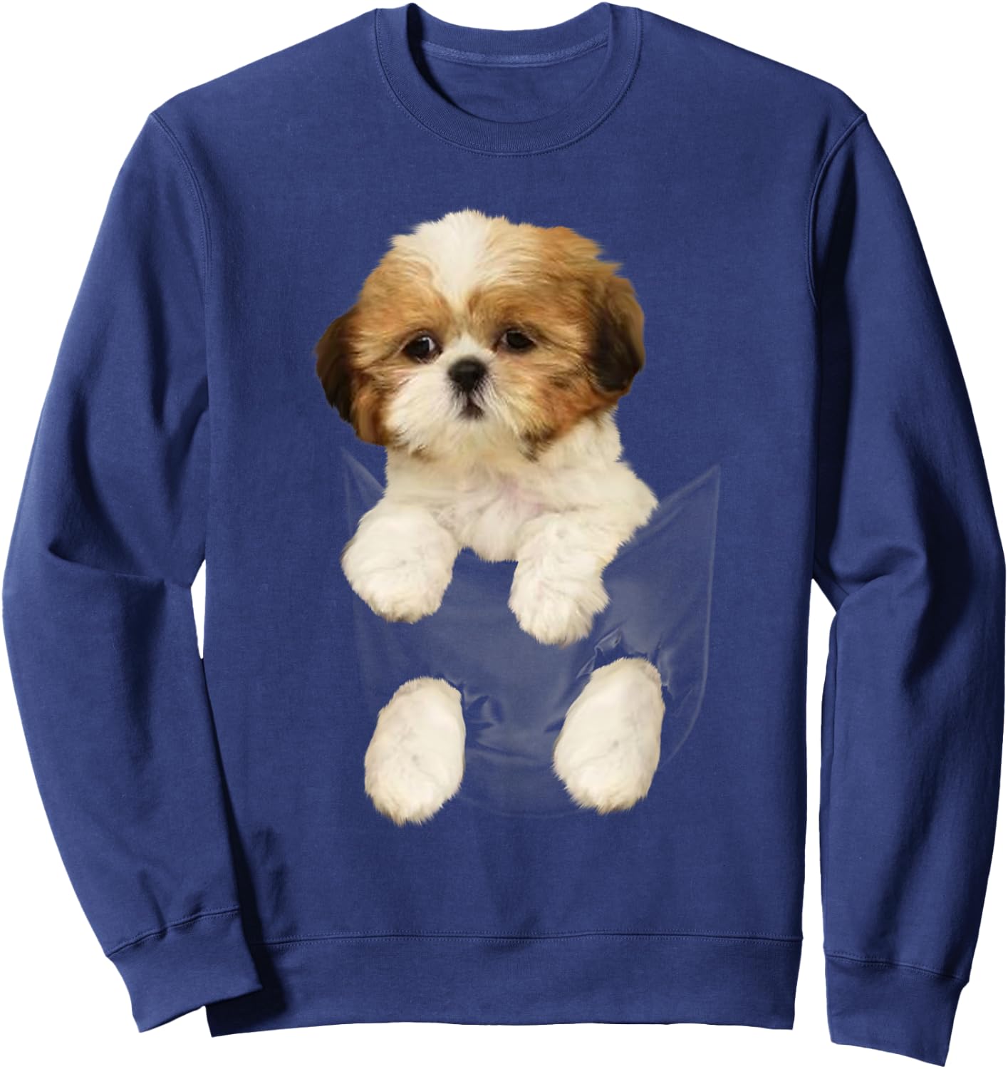 Shih tzu Puppy in Pocket Sweatshirt - Sweatshirt | Navy