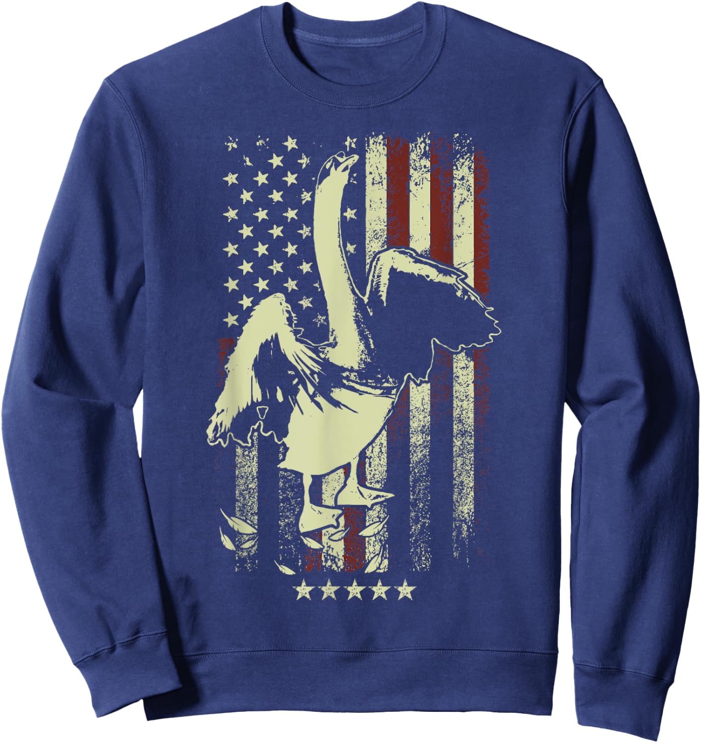 USA American Flag Hunters - Hunting Mute Swan Bird Sweatshirt - Sweatshirt | Navy