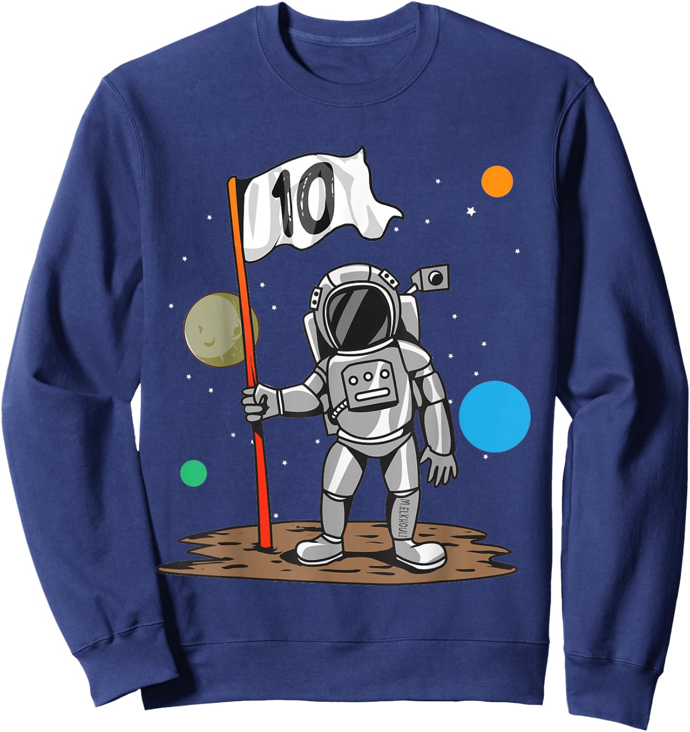 10th Birthday Outer Astrology | 10 Year Astronaut Space Sweatshirt - Sweatshirt | Navy