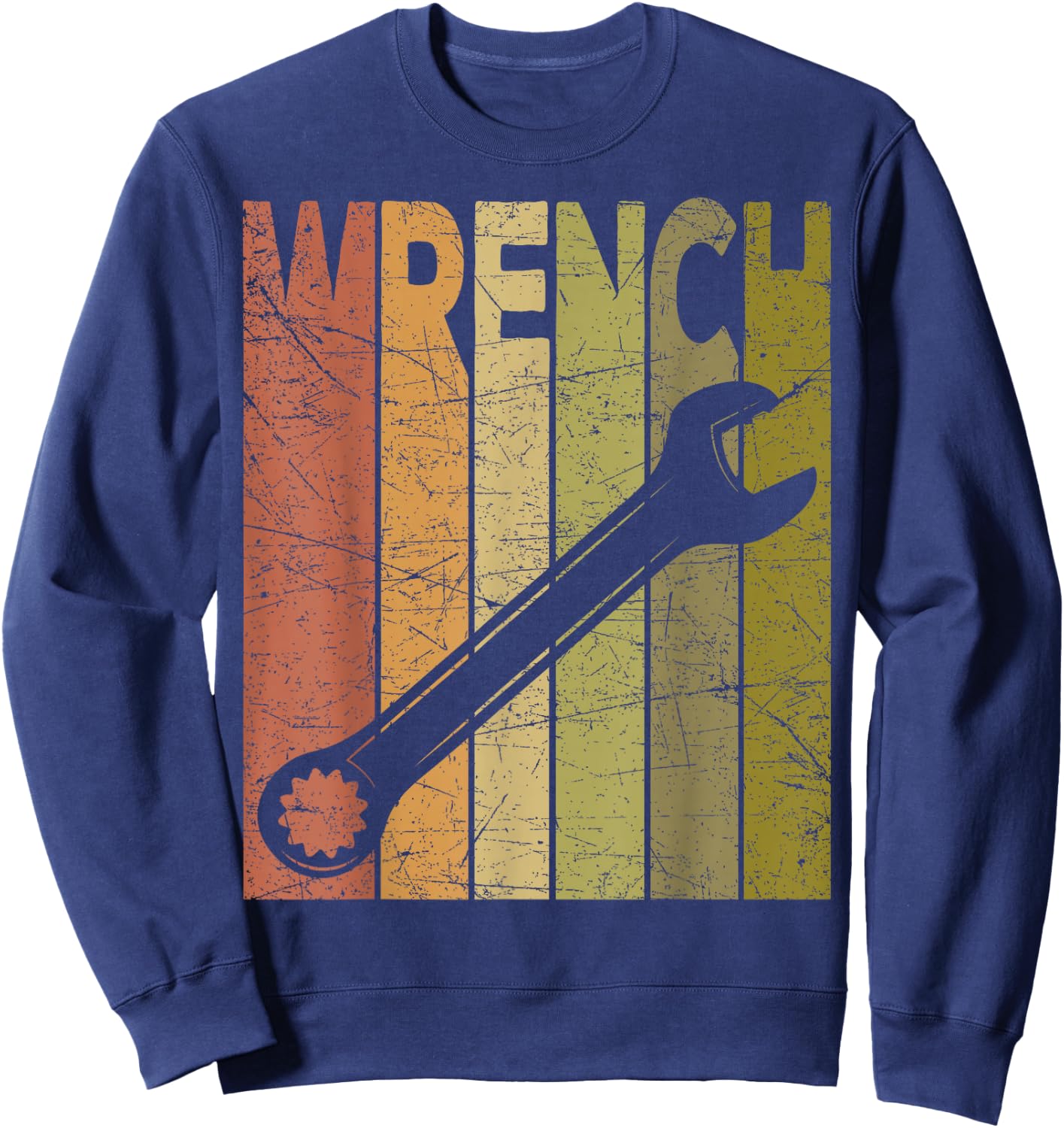 Mechanic Wrench Vintage Handyman Retro Repairman Sweatshirt - Sweatshirt | Navy