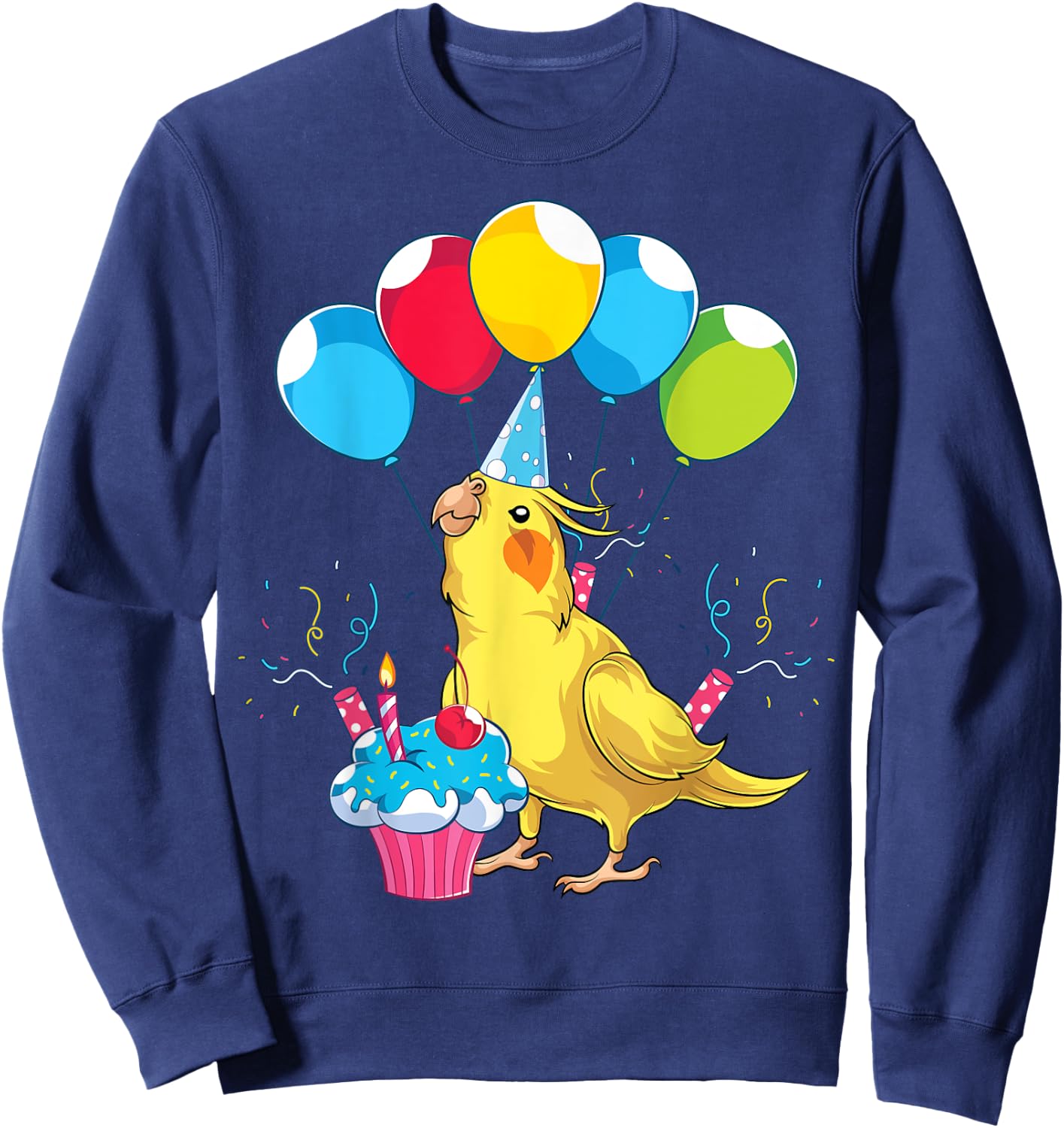Bird Lover Birthday Party Animal Lover Parrot Cute Cockatiel Sweatshirt - Sweatshirt | Navy