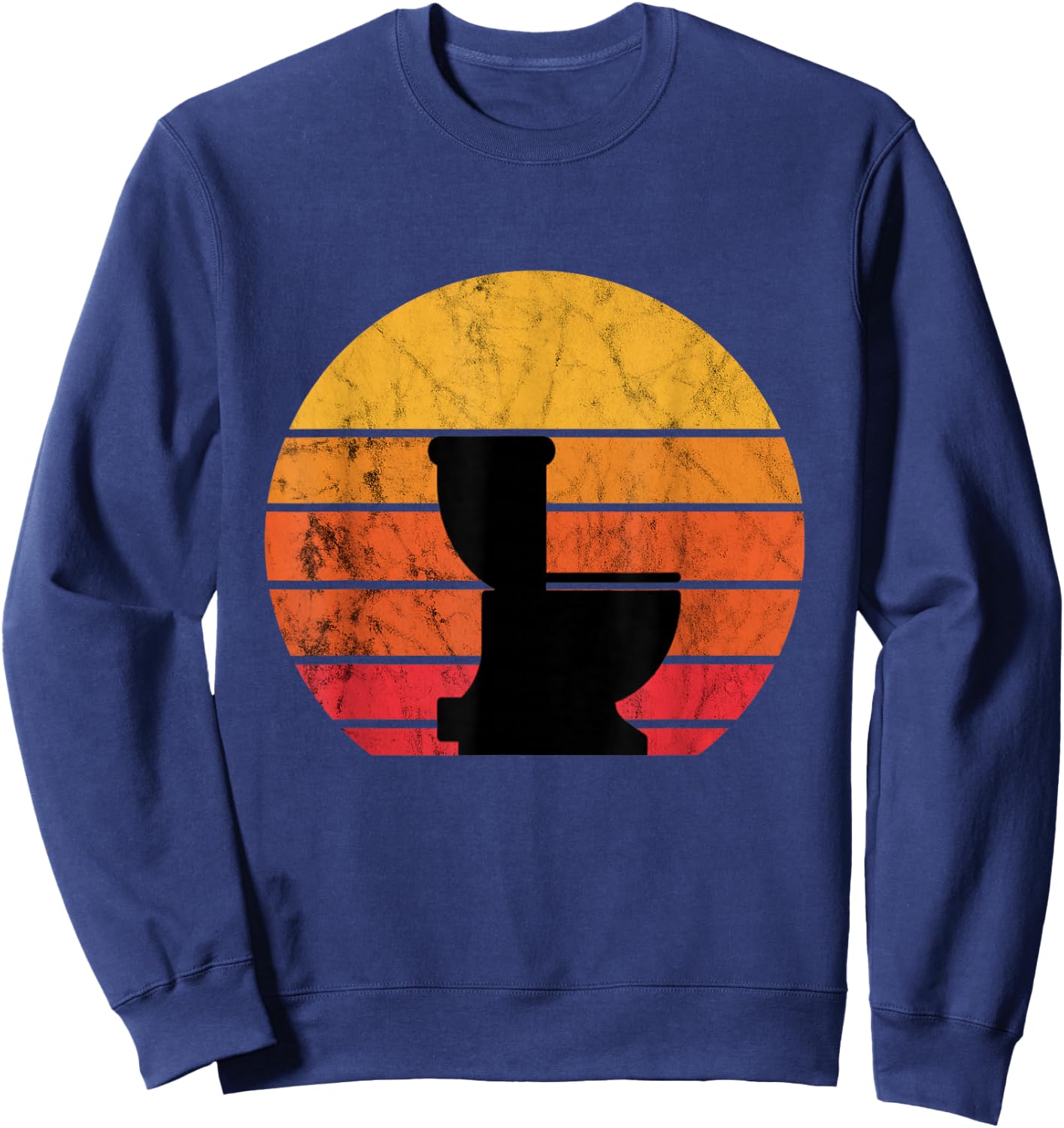 Toilet bowl plumber retro sunset pipefitter plumbing Sweatshirt - Sweatshirt | Navy