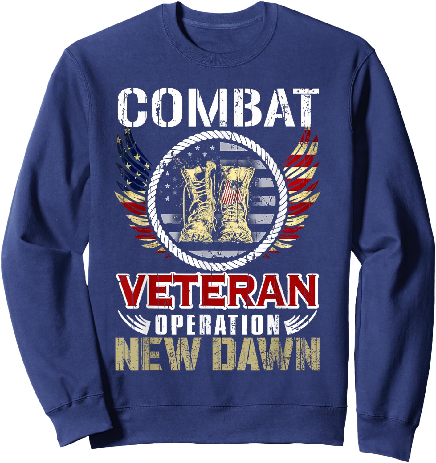 Combat Veteran New Dawn American Military Sweatshirt - Sweatshirt | Navy