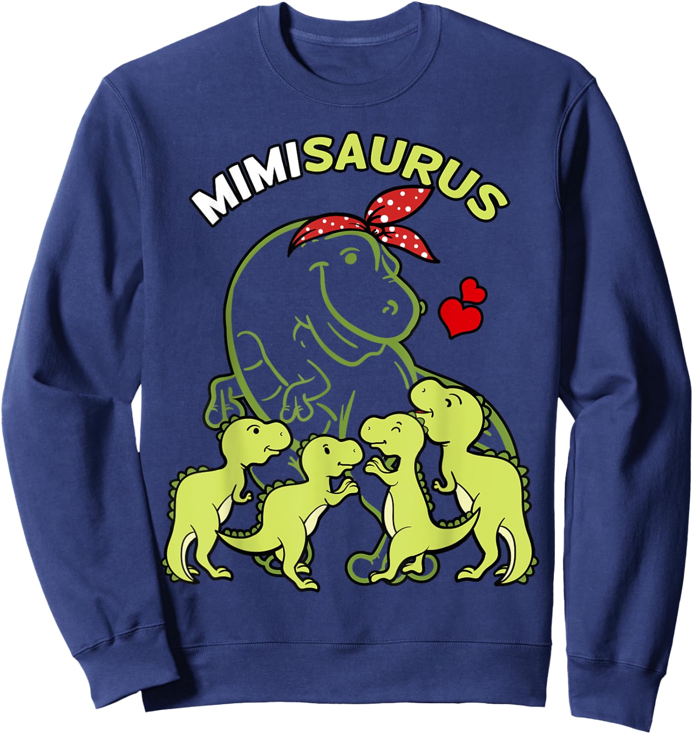Mimisaurus Mimi 4 Kids Dinosaur Mother's Day Sweatshirt - Sweatshirt | Navy
