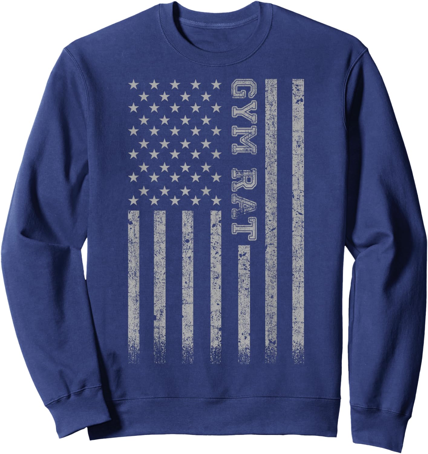 Gym Rat American Flag Sweatshirt - Sweatshirt | Navy