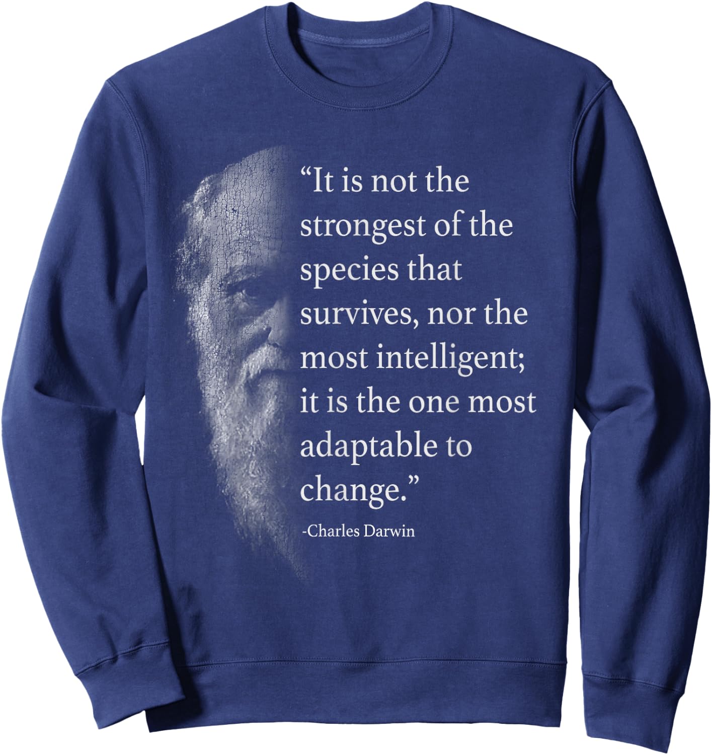 Charles Darwin Species Quote Sweatshirt - Sweatshirt | Navy